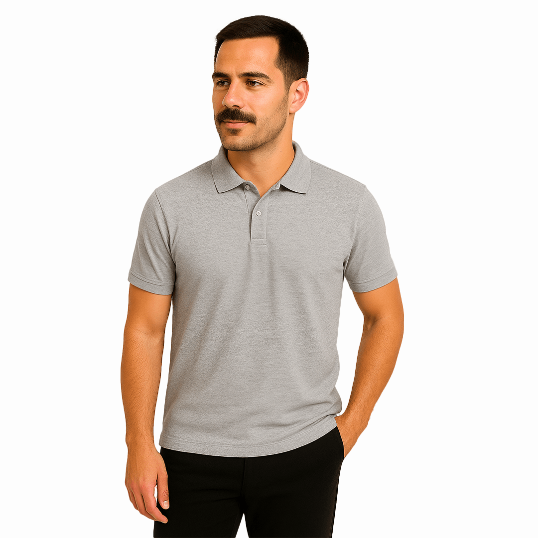 Polo Yaka Tişört - Gri