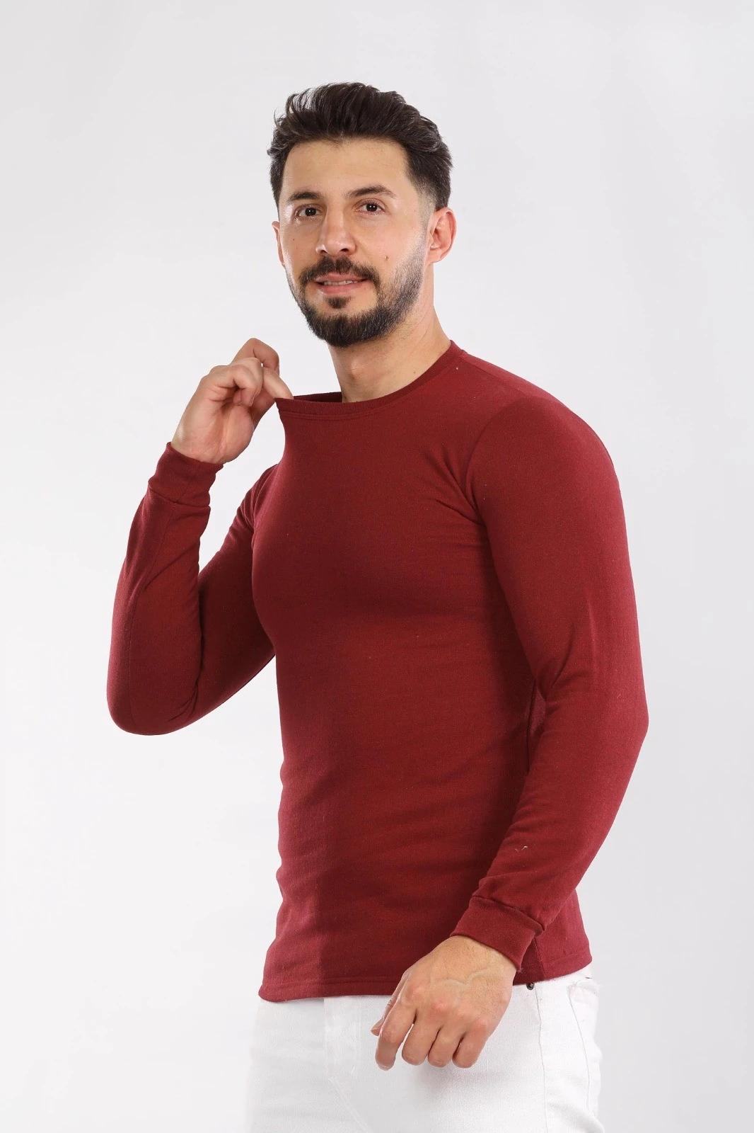 3 İplik Bisiklet Yaka Sweat