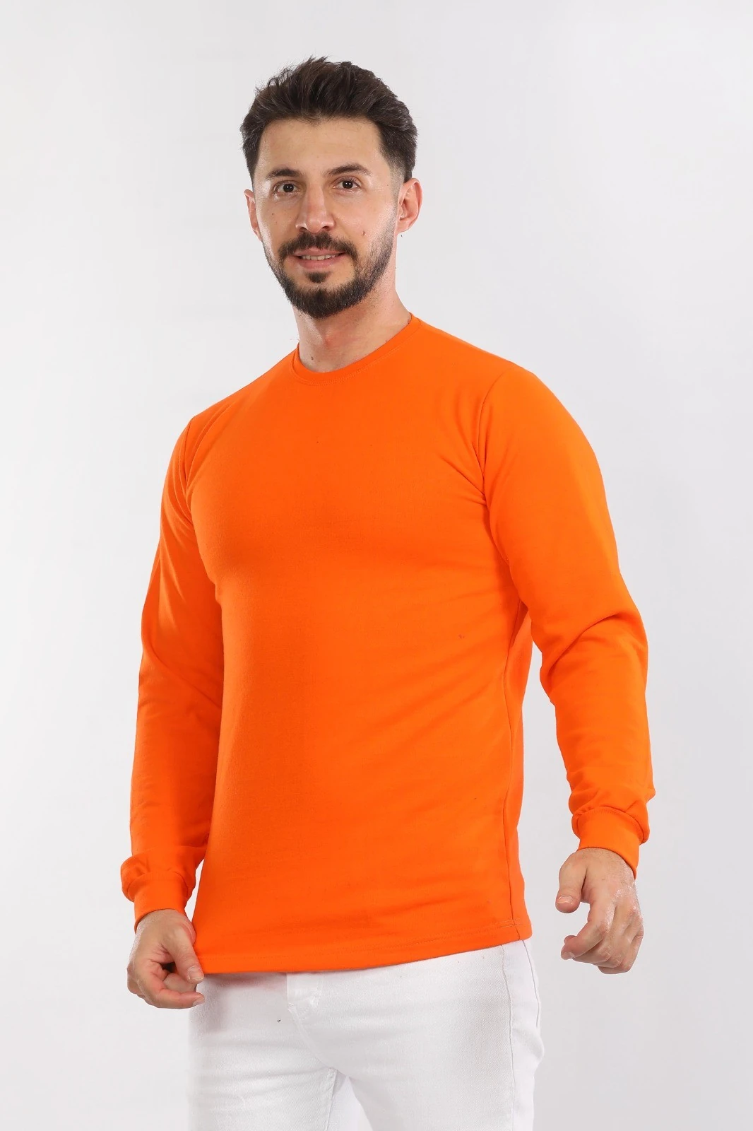 2 İplik Bisiklet Yaka Sweat