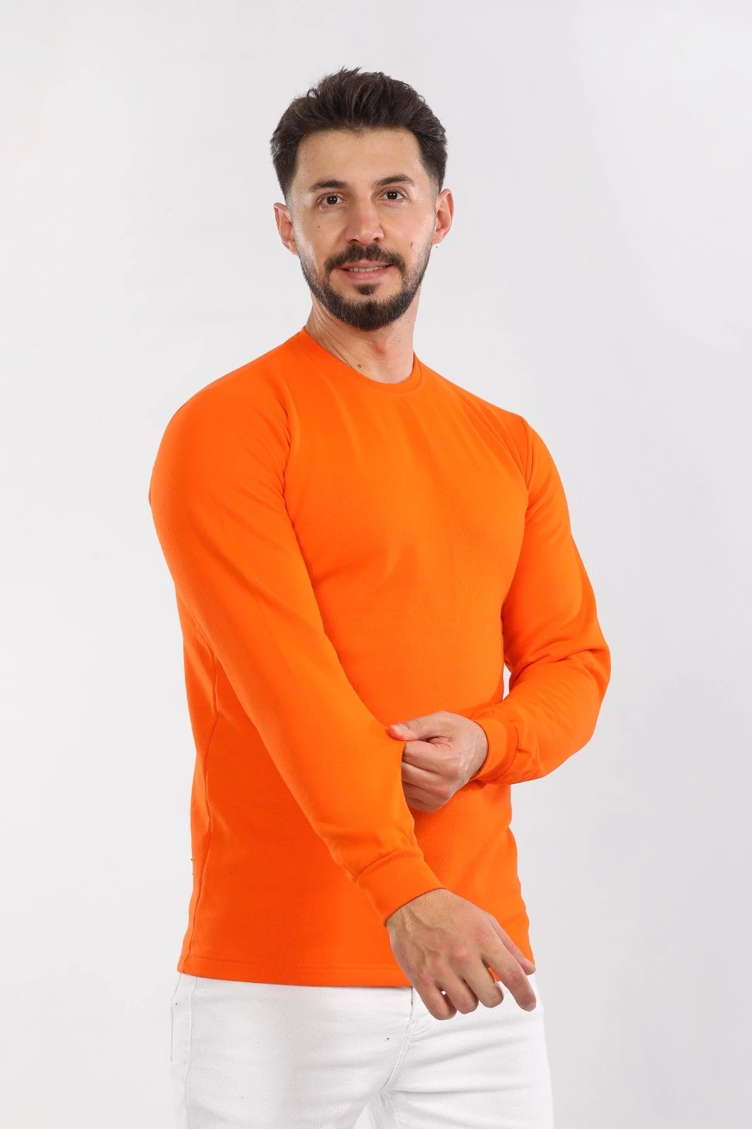 2 İplik Bisiklet Yaka Sweat