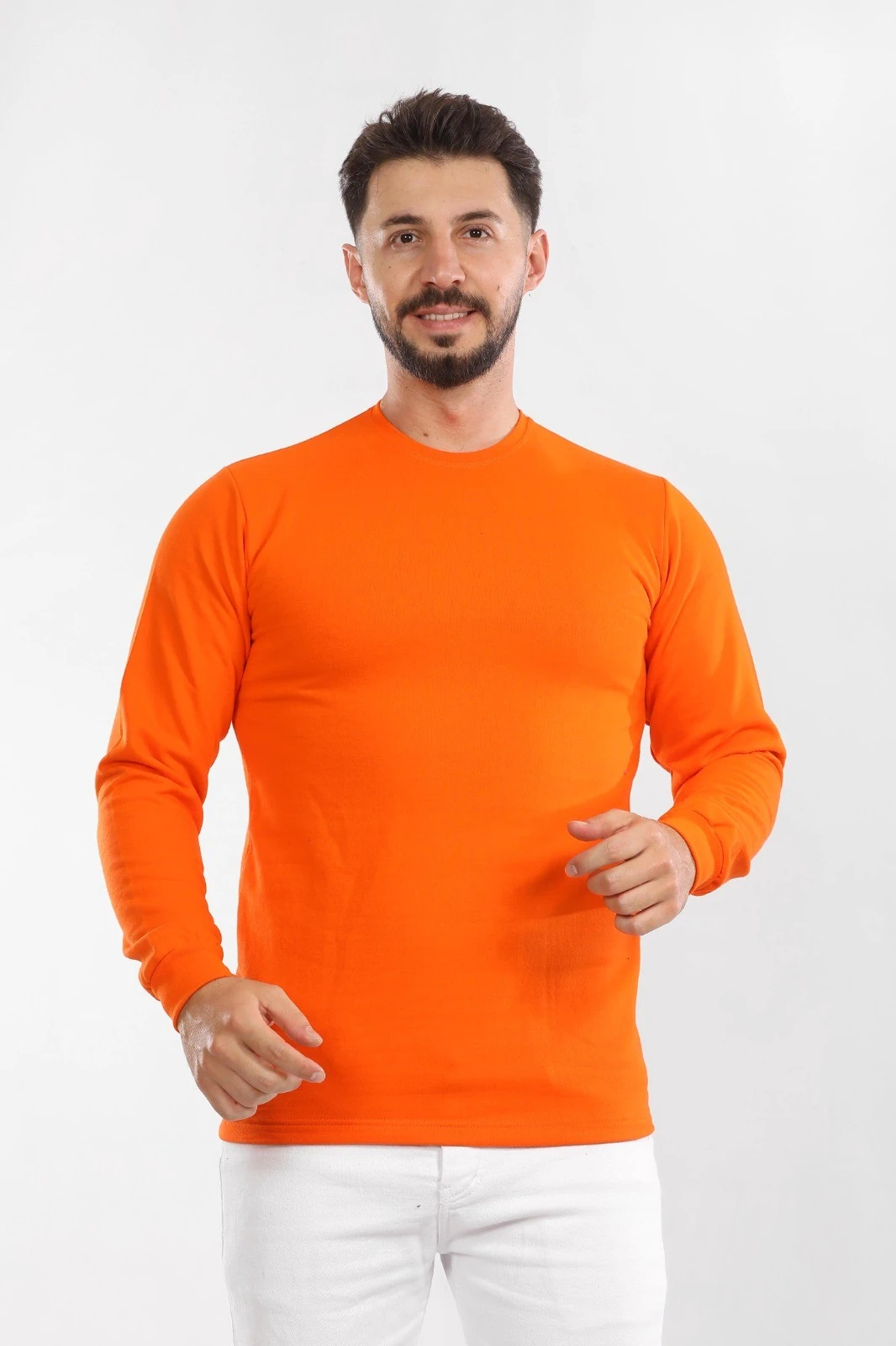 2 İplik Bisiklet Yaka Sweat