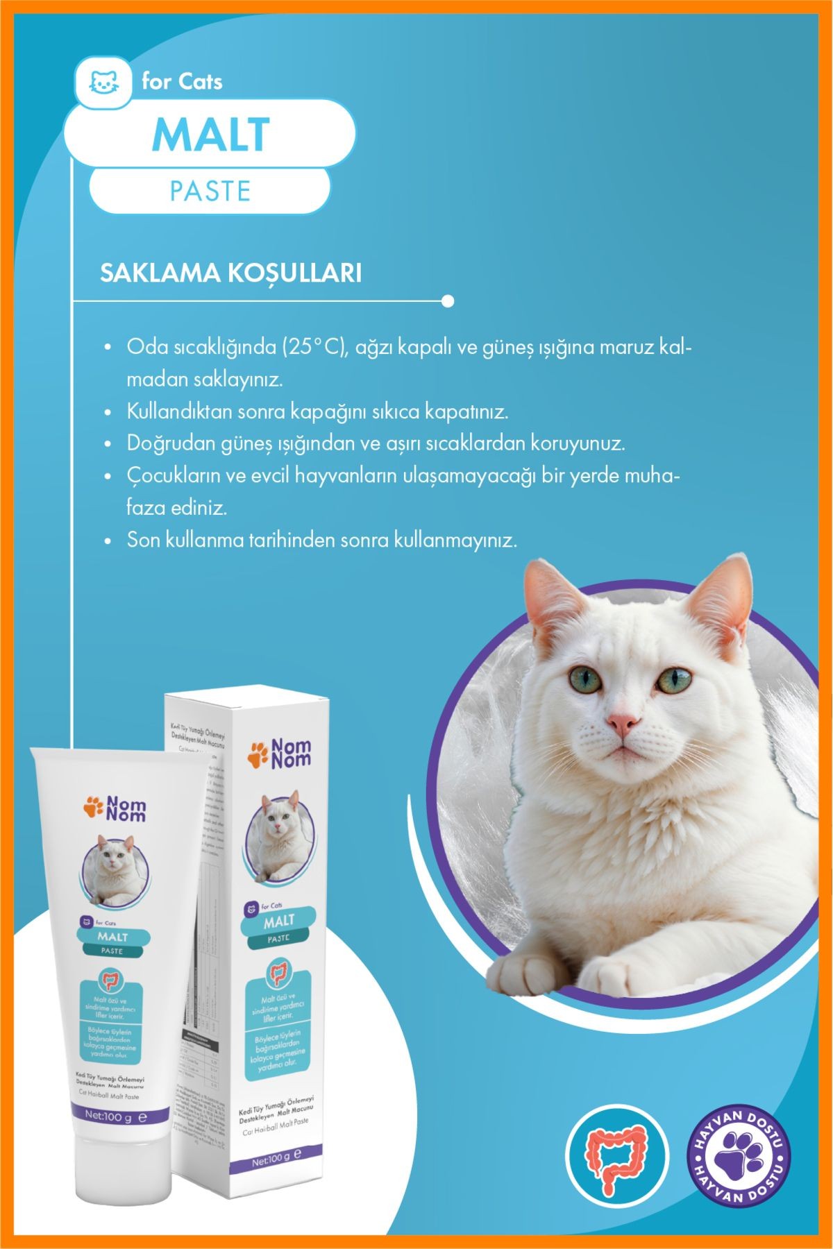 Kedi Malt Paste 100 gr – Tüy Yumağı Önleyici ve Sindirim Düzenleyici Macun