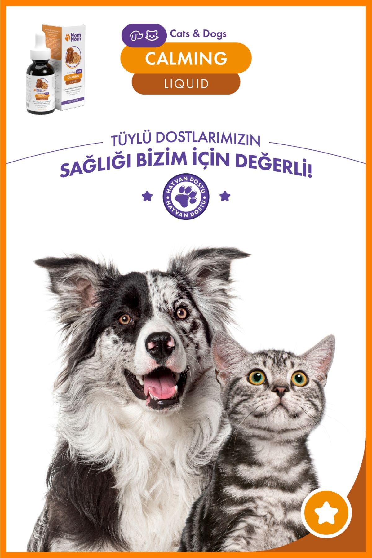 Kedi ve Köpek Calming Liquid 50 ml – Anti-Stress Damla, Sakinleştirici ve Rahatlatıcı