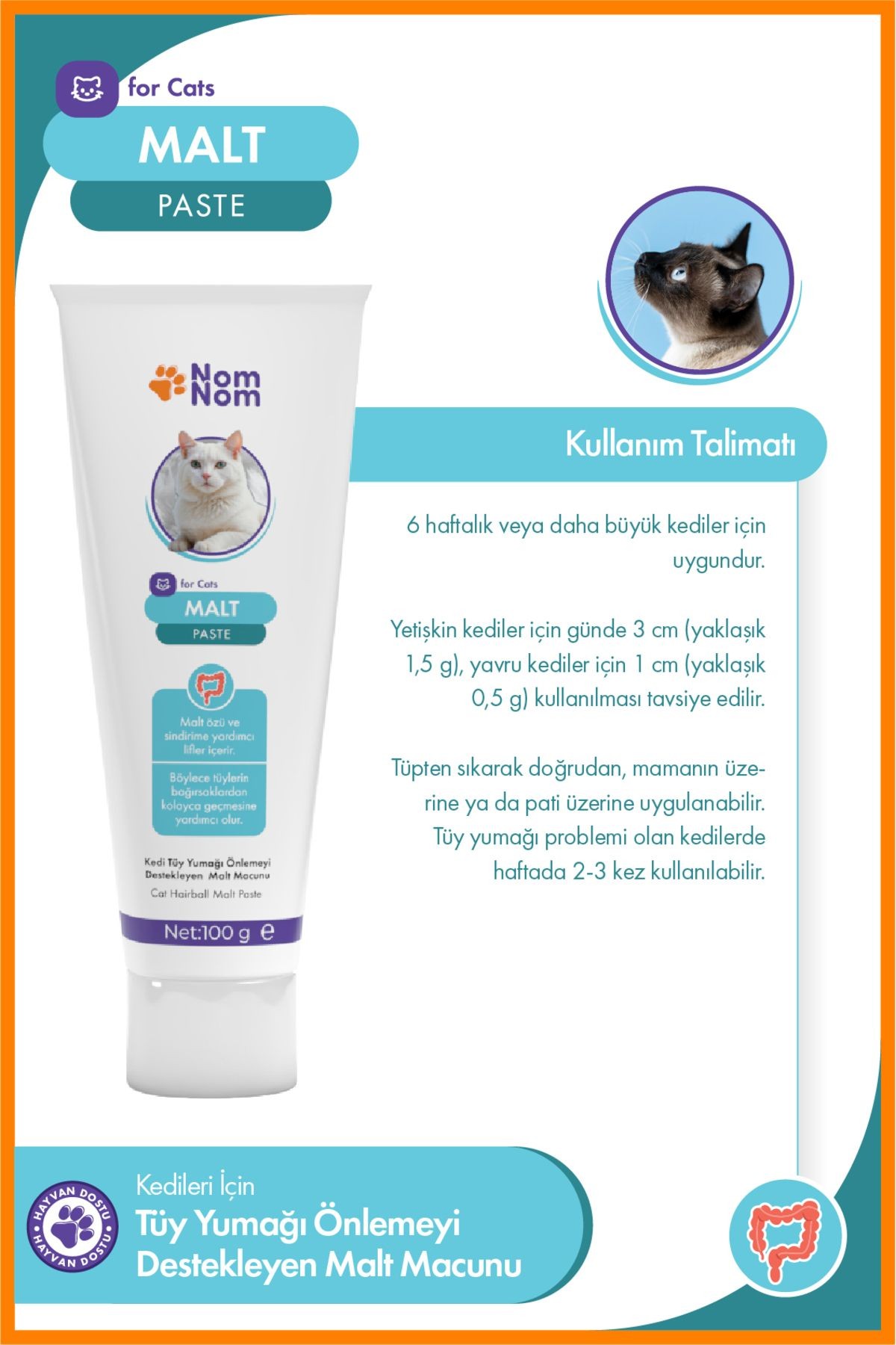 Kedi Malt Paste 100 gr – Tüy Yumağı Önleyici ve Sindirim Düzenleyici Macun