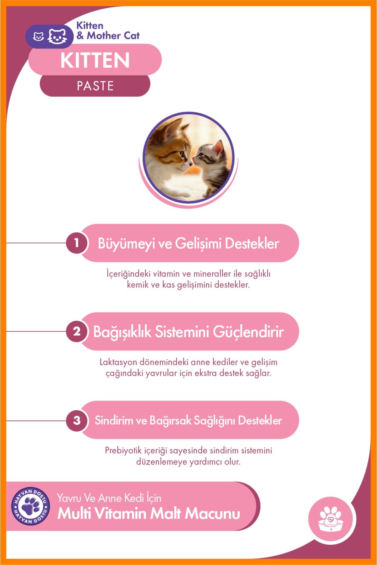 Kitten Paste 100 Gr – Yavru ve Anne Kediler İçin Multivitamin ve Malt Macunu