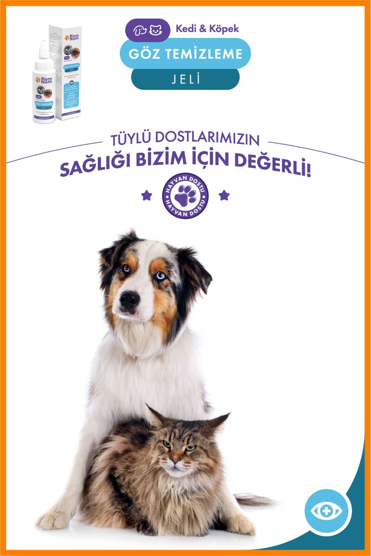 Kedi ve Köpek Göz Temizleme Jeli 60 ml – Çapaklanma ve Önlemeye Yardımcı Göz Bakımı