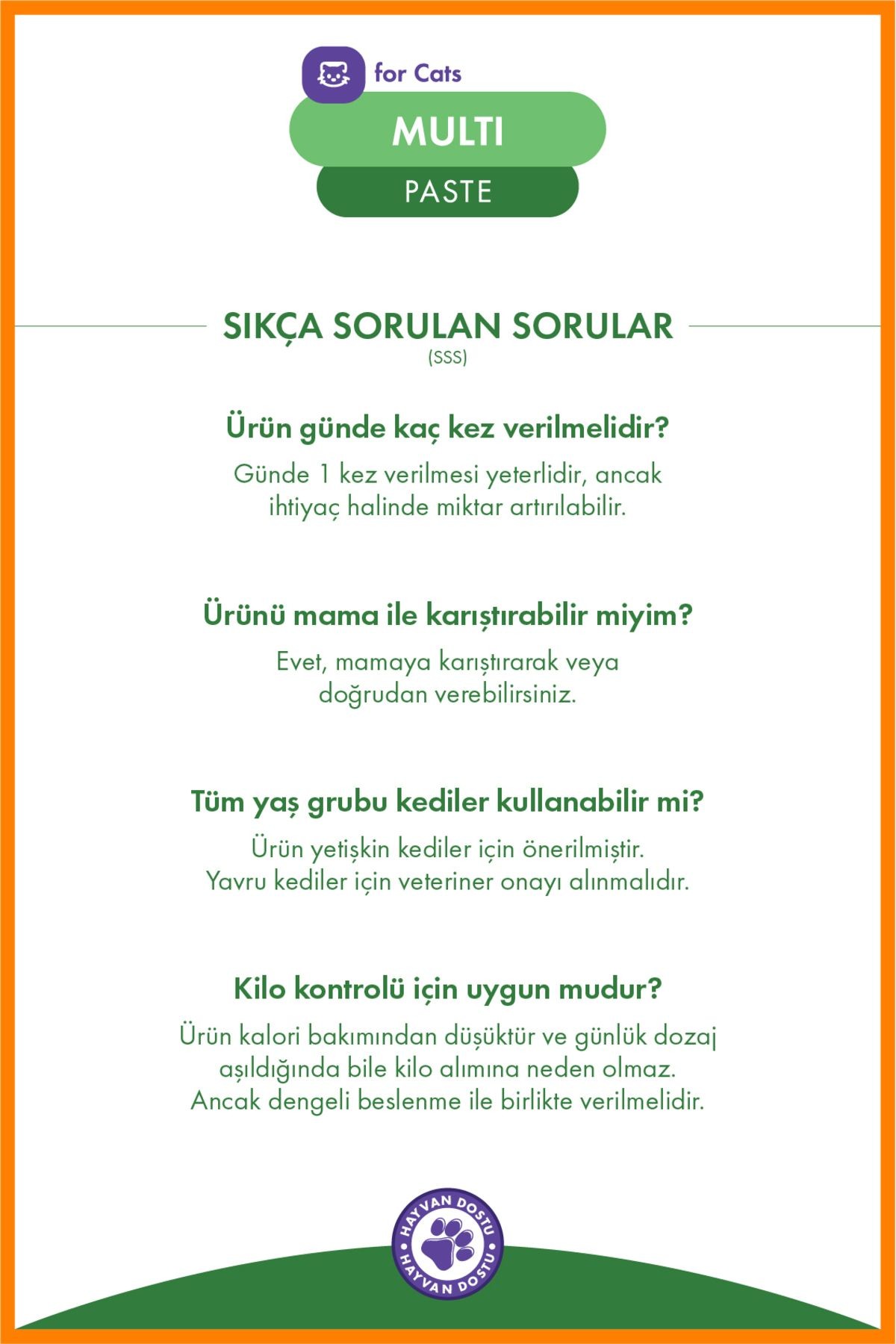 Multi Paste 100 gr – Tüm Kediler İçin Multivitamin, Tüy ve Bağışıklık Desteği Sunan Malt Macun