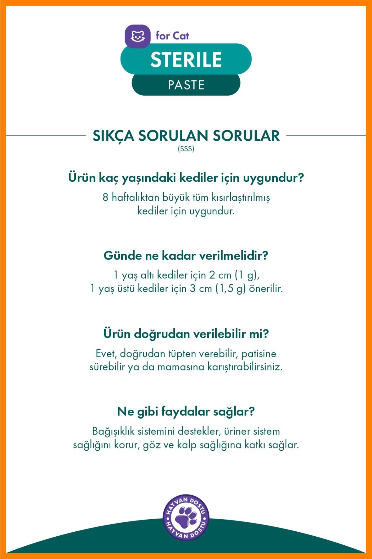 Sterile Paste 100 gr – Kısırlaştırılmış Kedilere Özel Macun