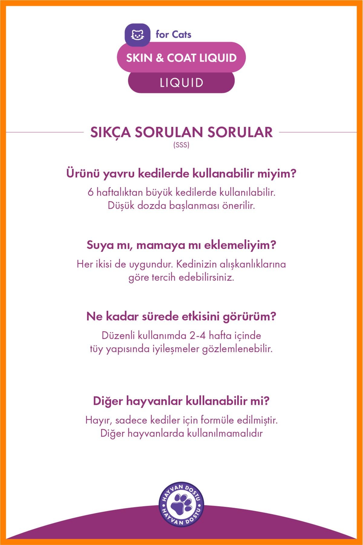 Kedi Skin & Coat Liquid – Tüy Sağlığını Destekleyici Multivitamin Damla