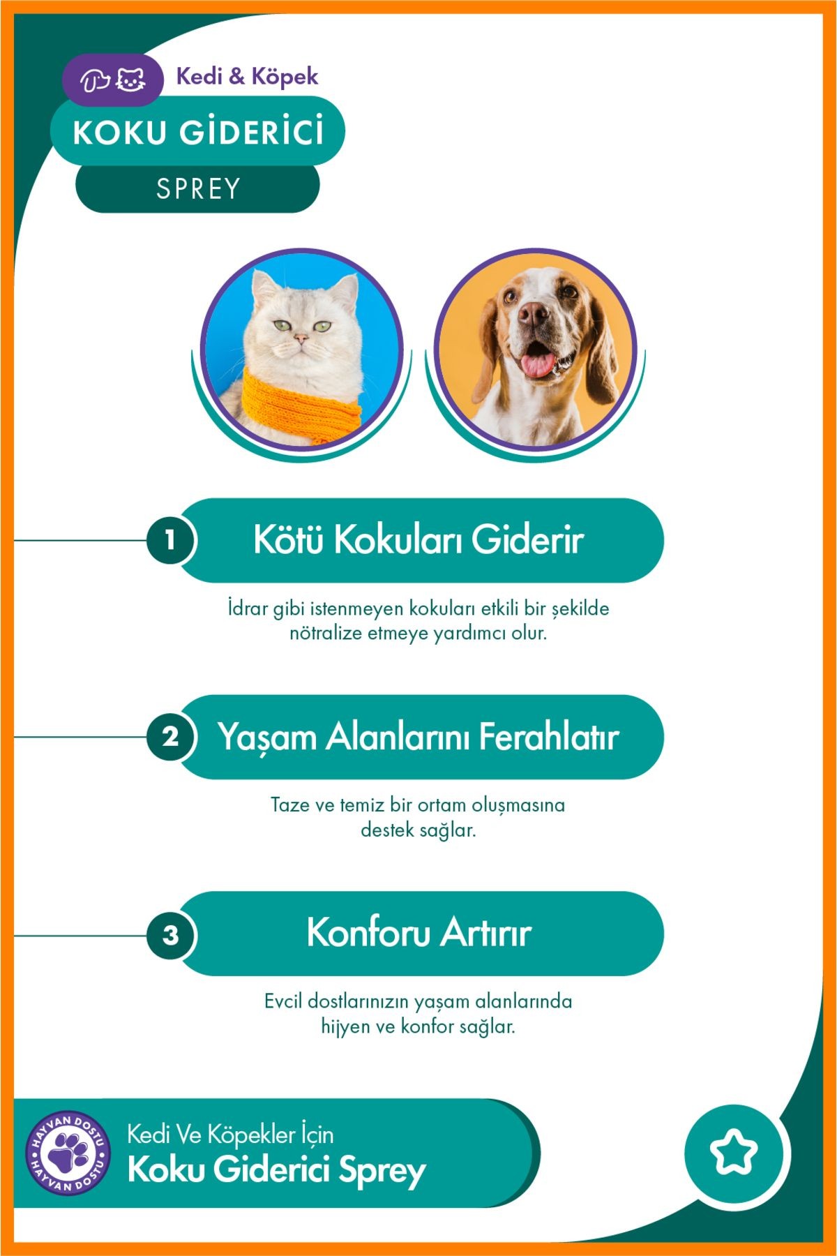 Kedi ve Köpek Koku Giderici Sprey 250 ml – İdrar Kokusu ve Lekelere Karşı Etkili Çözüm