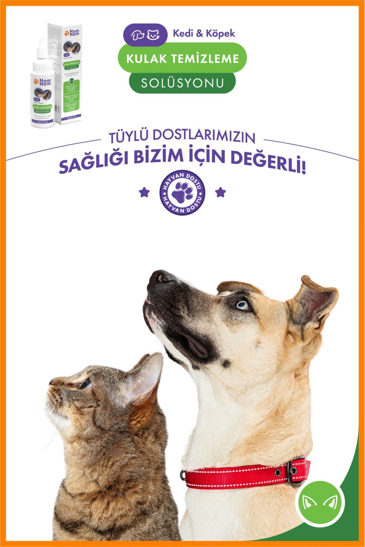 Kedi ve Köpek Kulak Temizleme Solüsyonu 60 ml – Kulak Kiri ve Önlemeye Yardımcı Bakım