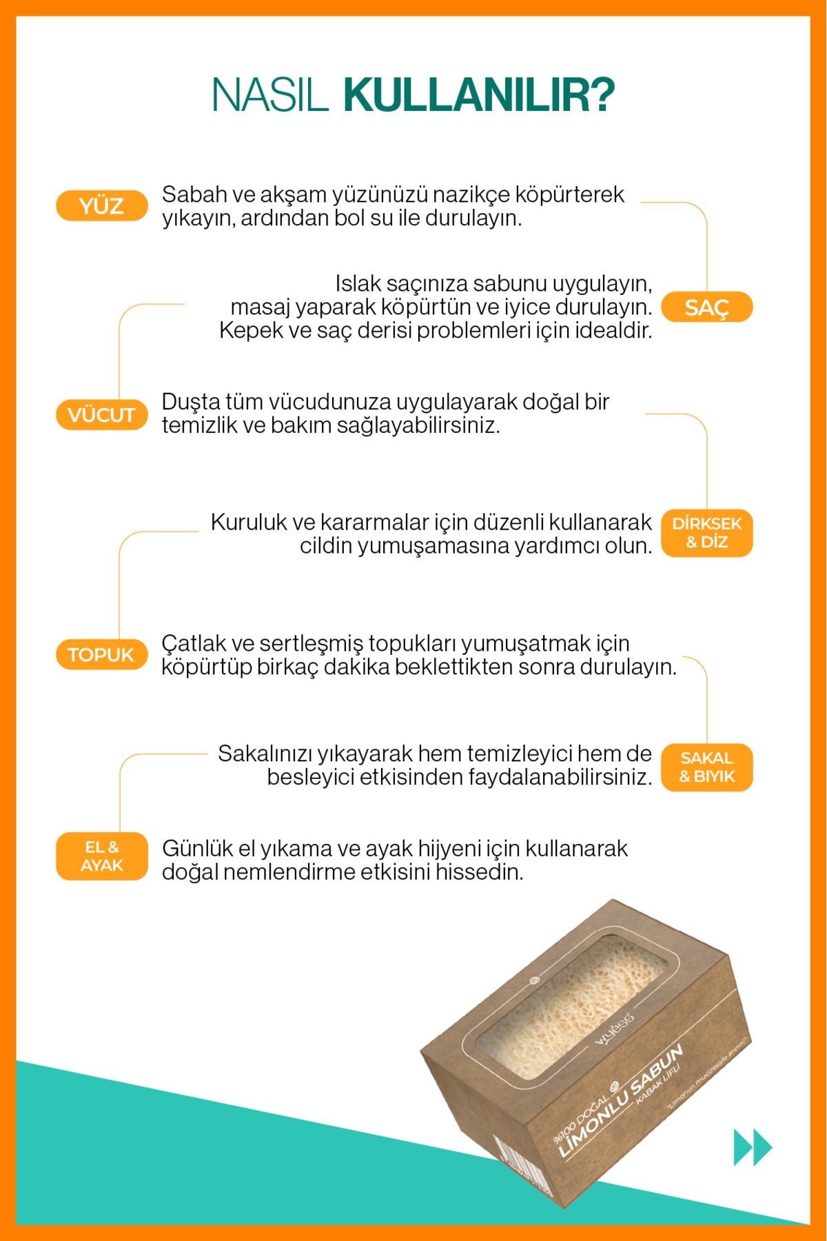 Wyess Doğal Kabak Lifli Limonlu Sabun
