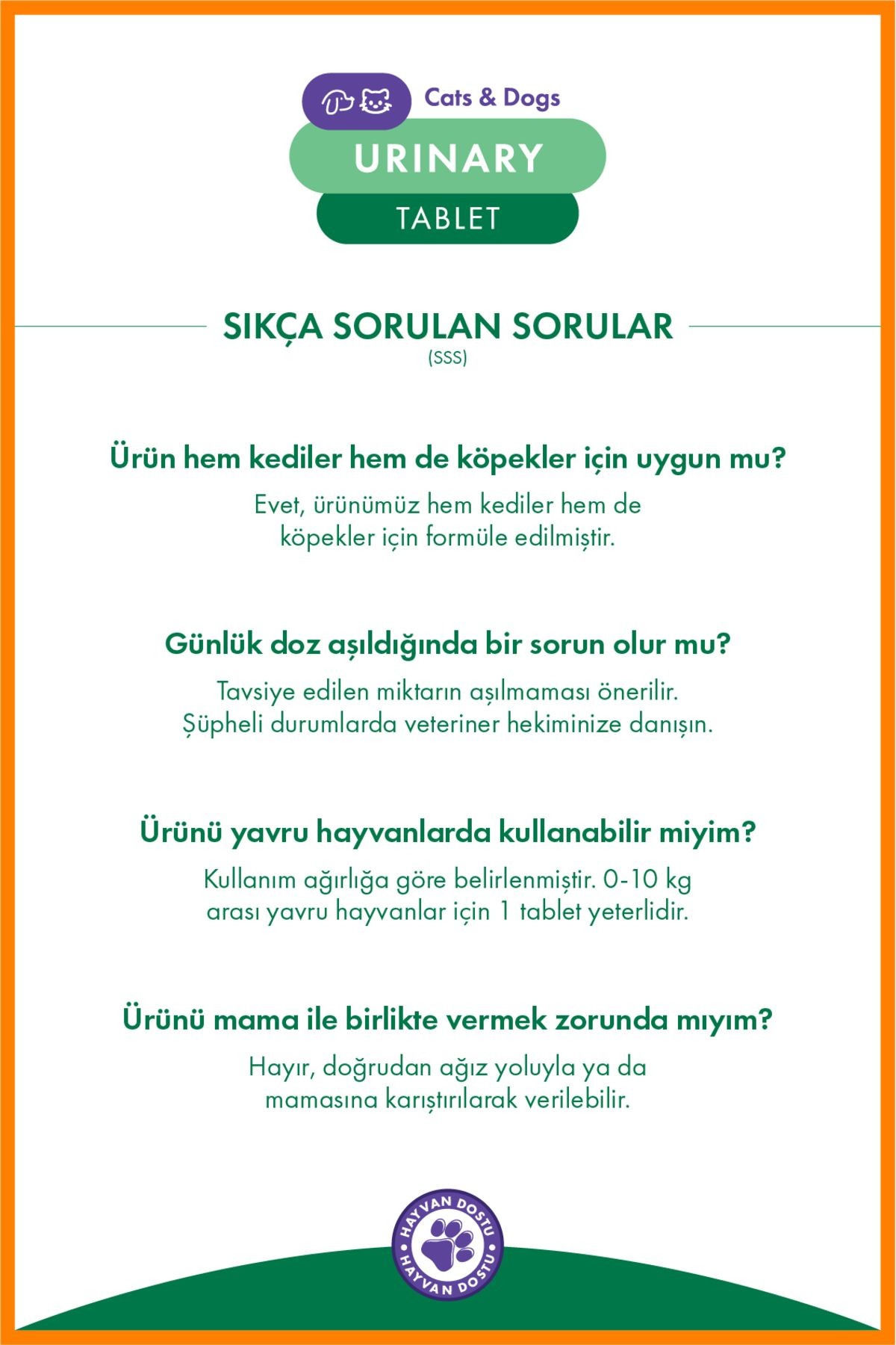 Kedi ve Köpek Urinary Tablet 75’li – İdrar Yolu Sağlığını Destekleyici Takviye