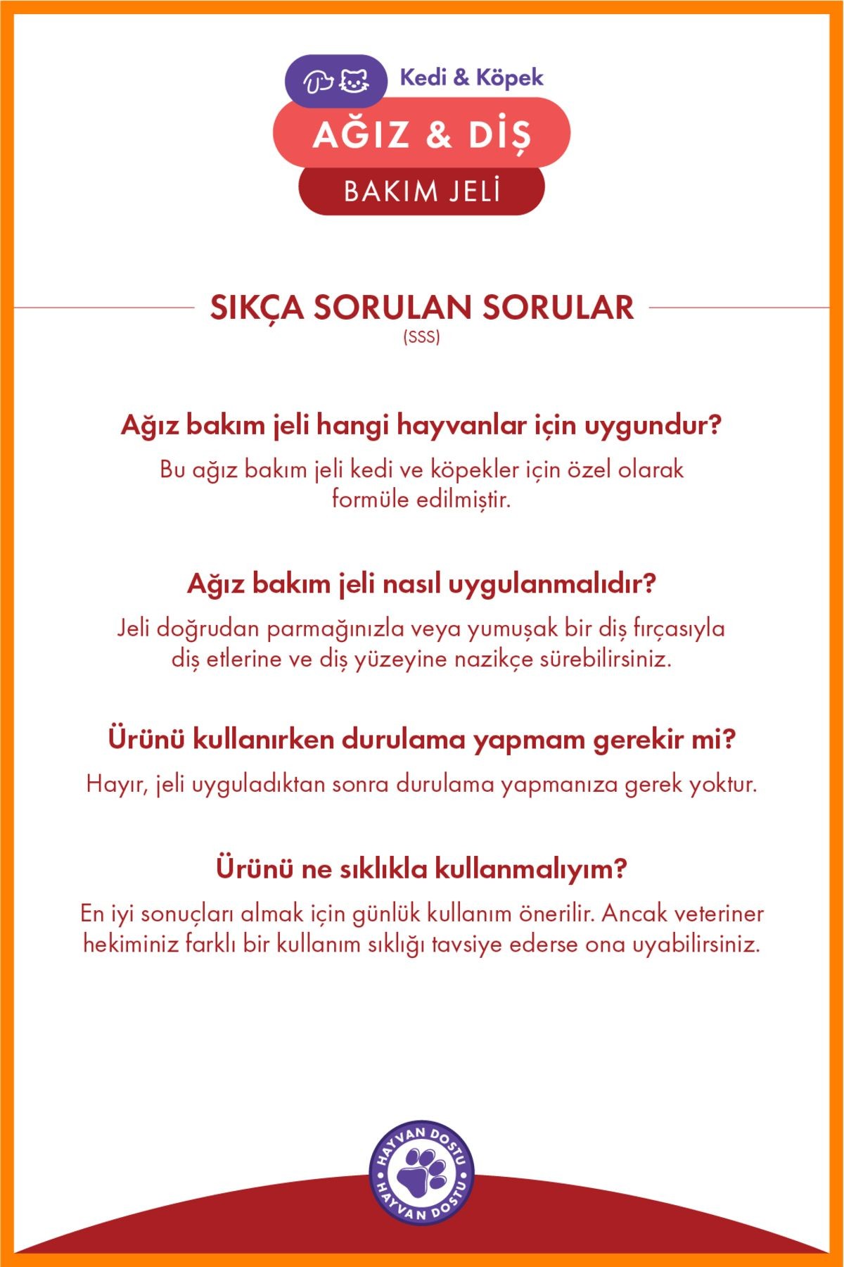 Kedi ve Köpek Ağız & Diş Bakım Jeli 60 ml – Plak, Tartarı Önlemeye Yardımcı Ağız Hijyeni