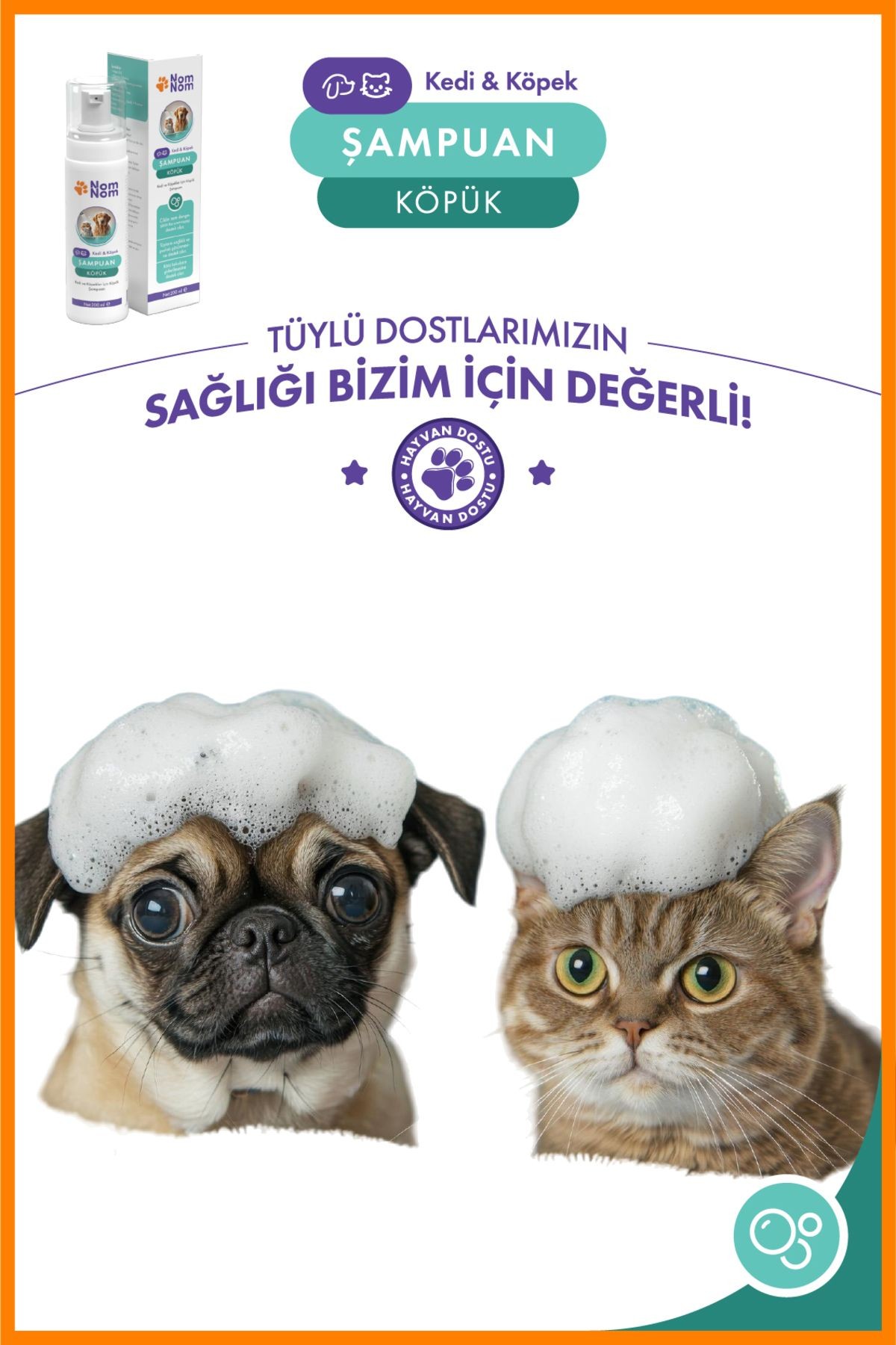 Kedi ve Köpek Köpük Şampuan 200 ml – Derinlemesine Temizlik ve Hassas Bakım