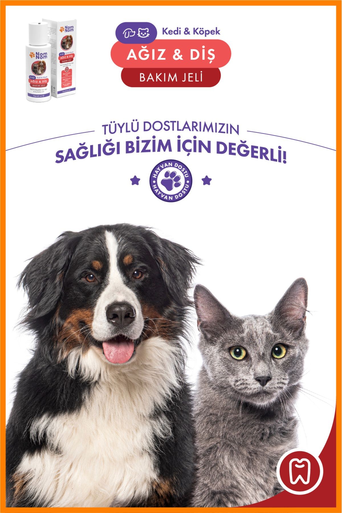 Kedi ve Köpek Ağız & Diş Bakım Jeli 60 ml – Plak, Tartarı Önlemeye Yardımcı Ağız Hijyeni