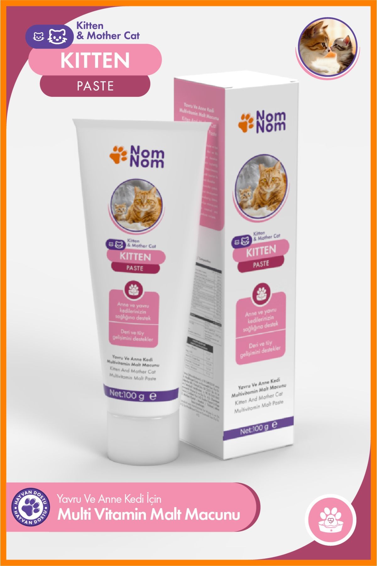 Kitten Paste 100 Gr – Yavru ve Anne Kediler İçin Multivitamin ve Malt Macunu