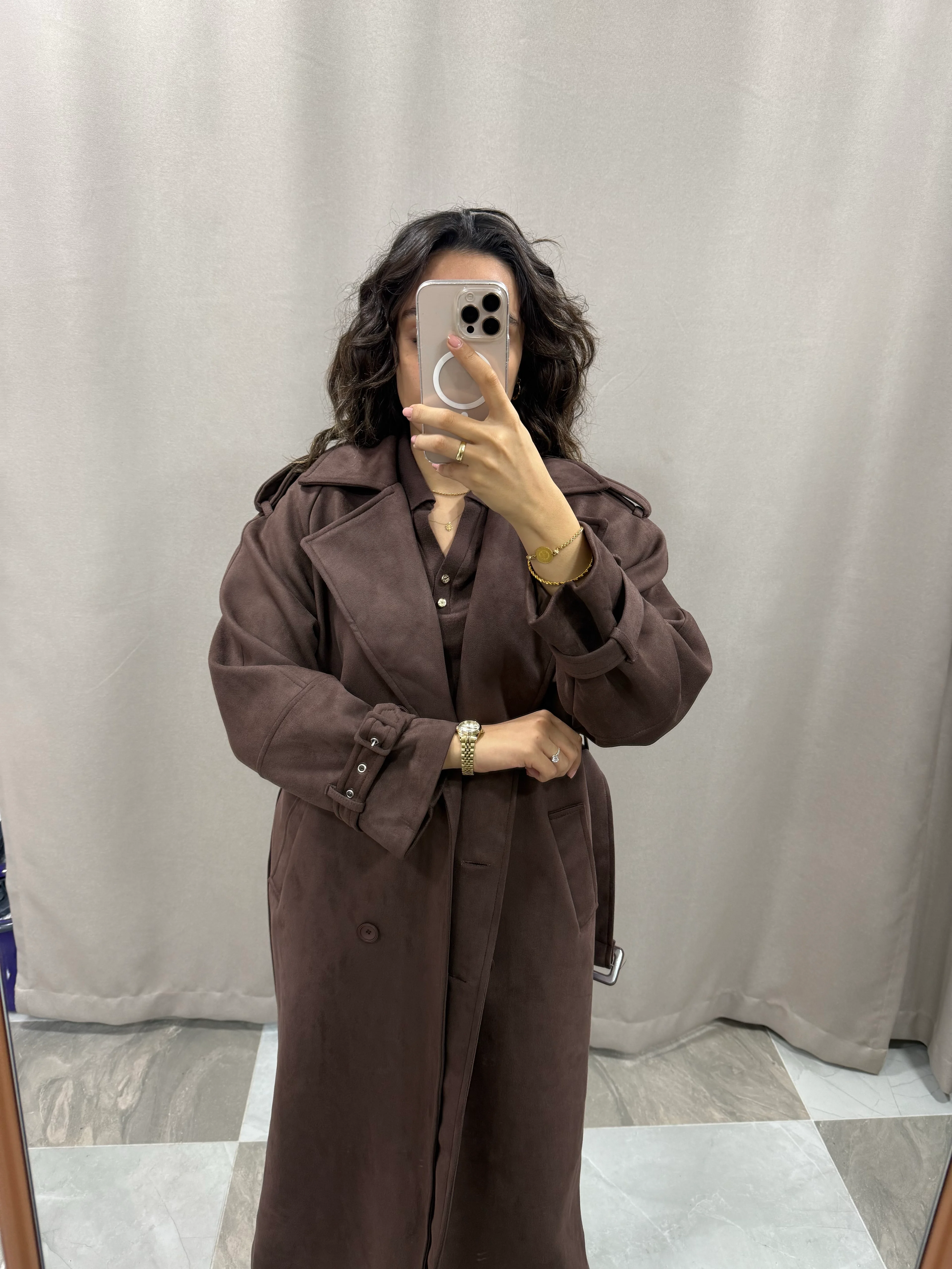 KAHVERENGİ NUBUK TRENÇKOT