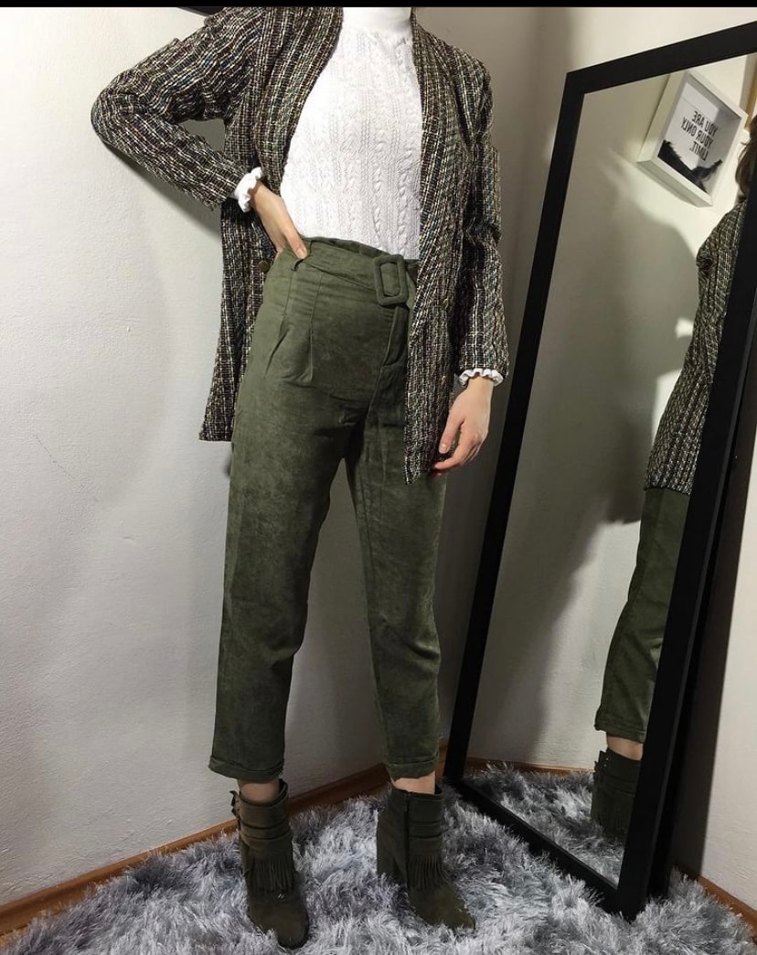 Yeşil Süet Pantolon