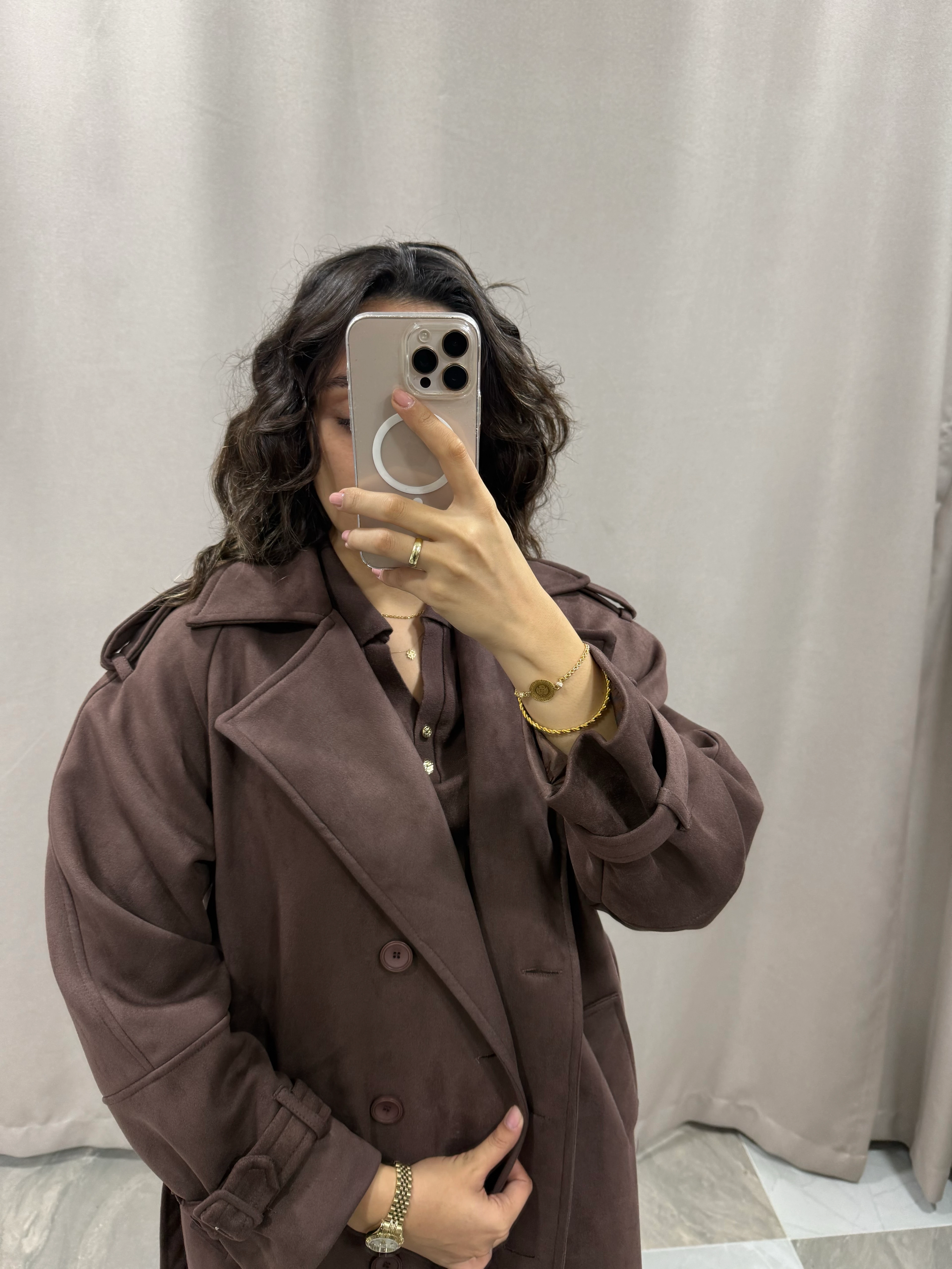 KAHVERENGİ NUBUK TRENÇKOT