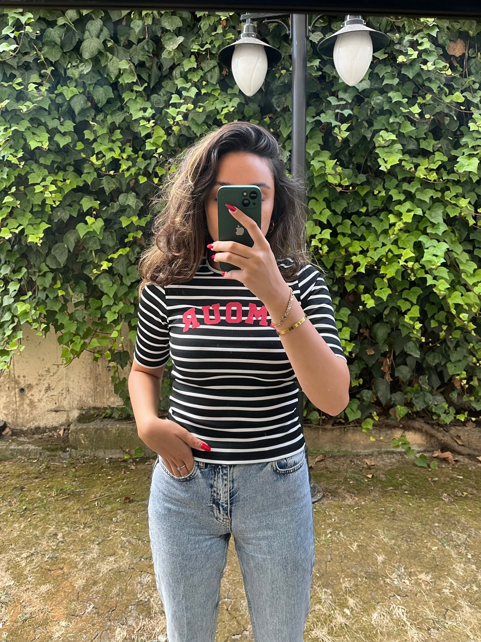 Amour Çizgili Tshirt