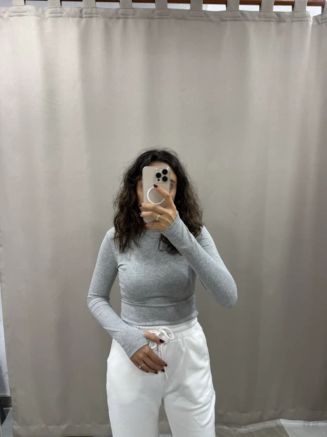 PARMAK GEÇMELİ BODY  - GRİ