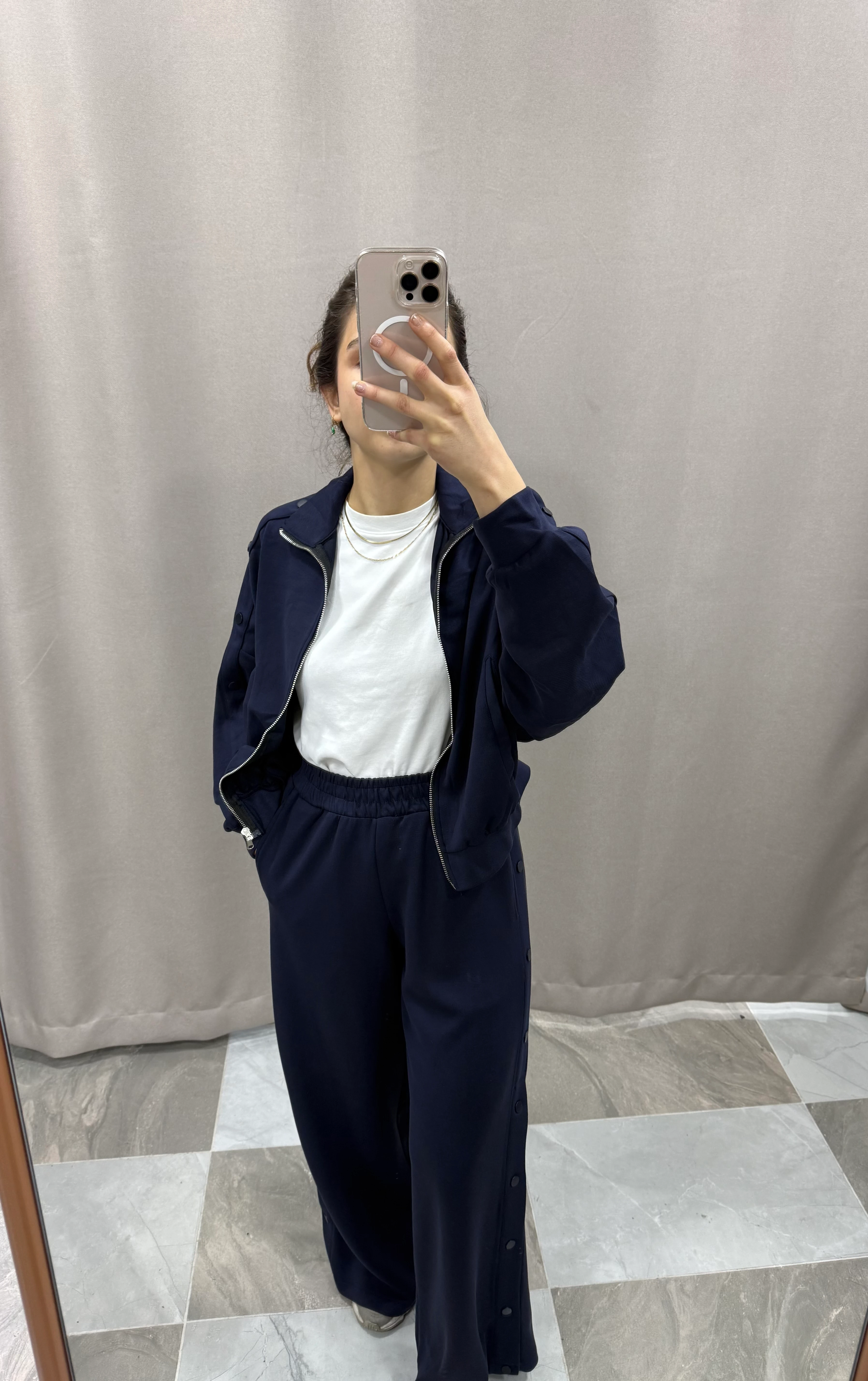 ÇITÇIT DETAYLI EŞOFMAN TAKIMI - MAVİ