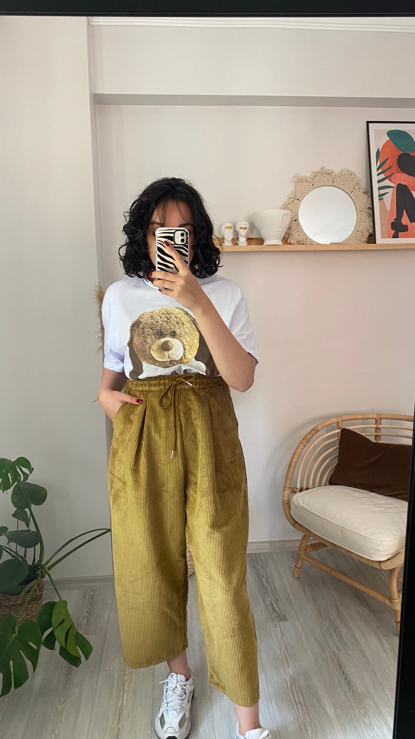 Yağ Yeşili Slouchy Pantolon