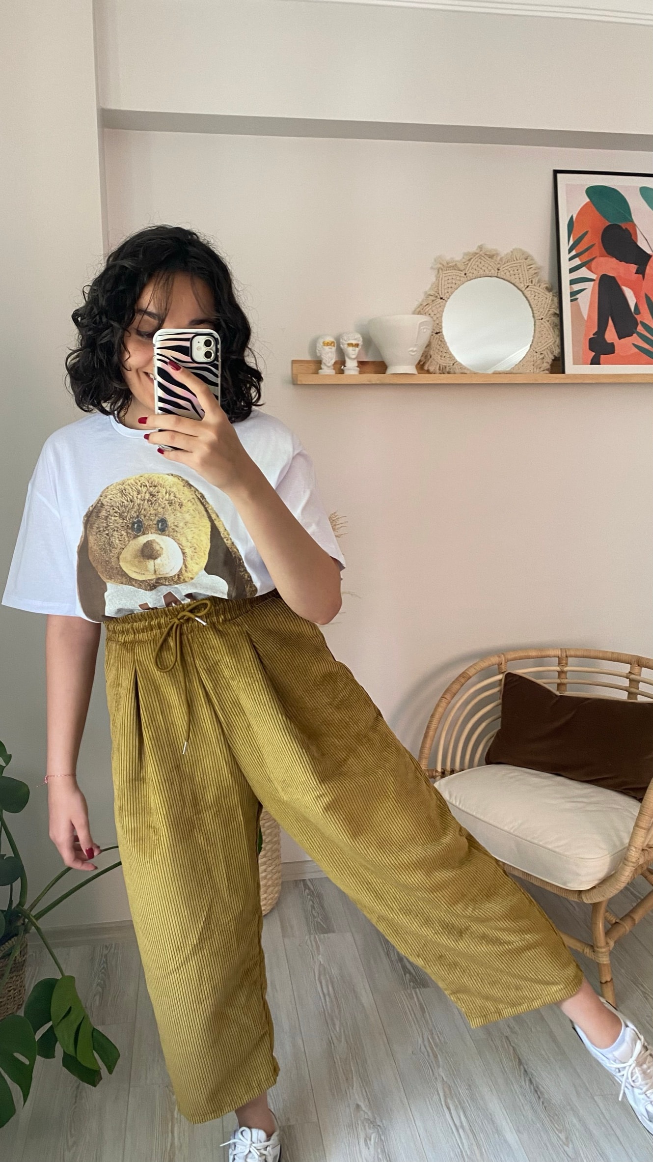 Yağ Yeşili Slouchy Pantolon