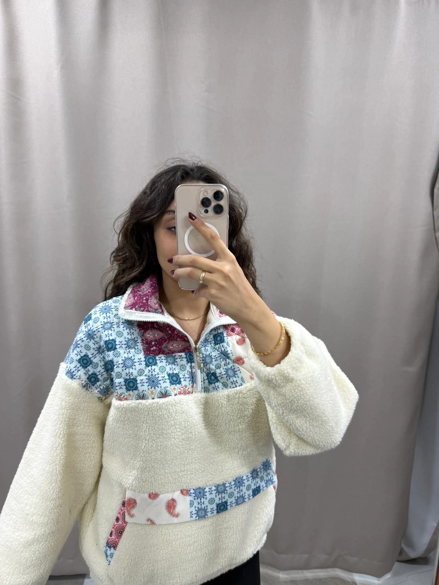 PELUŞ KANGURU SWEATSHIRT