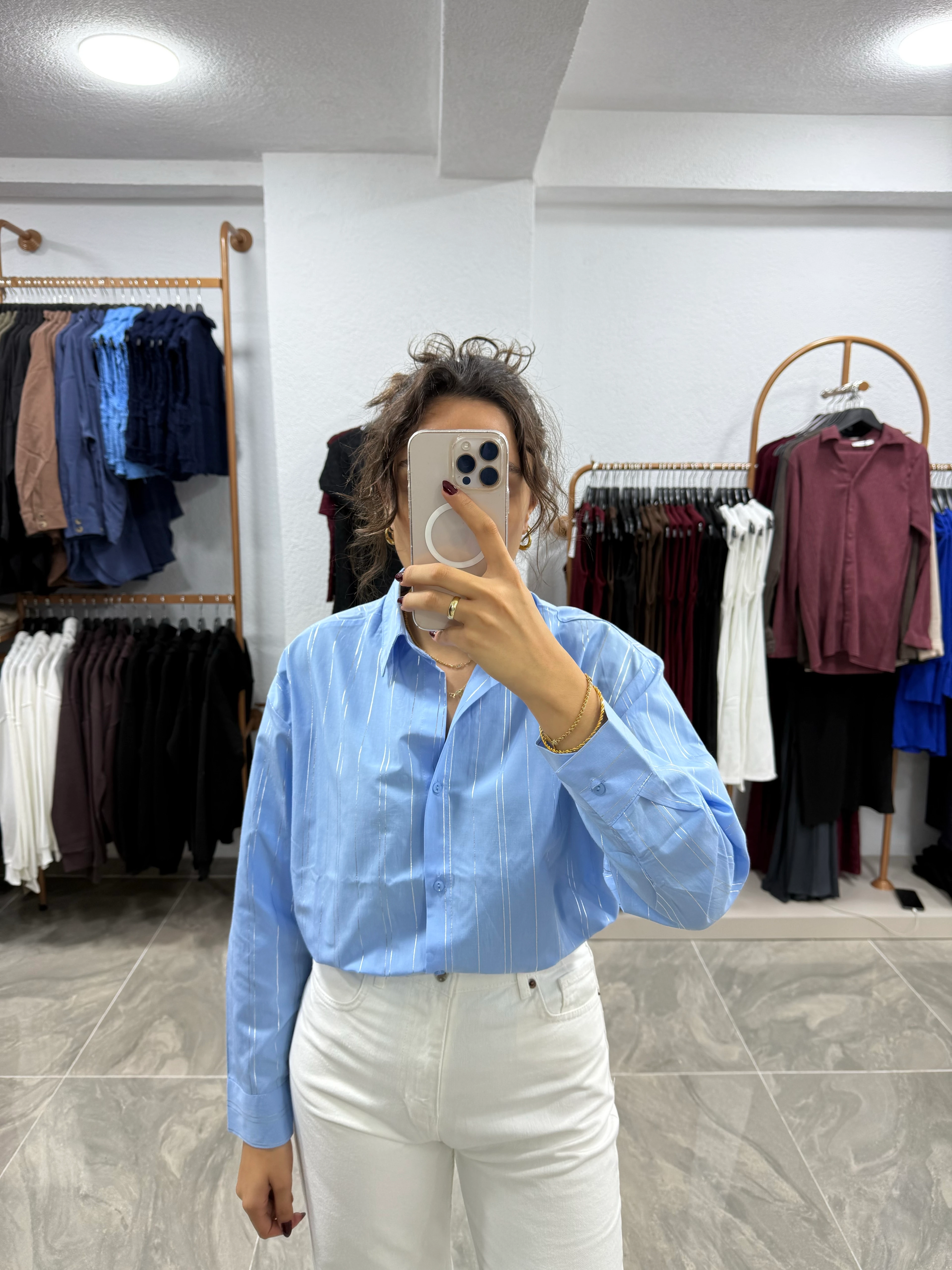 SİMLİ ÇİZGİLİ GÖMLEK