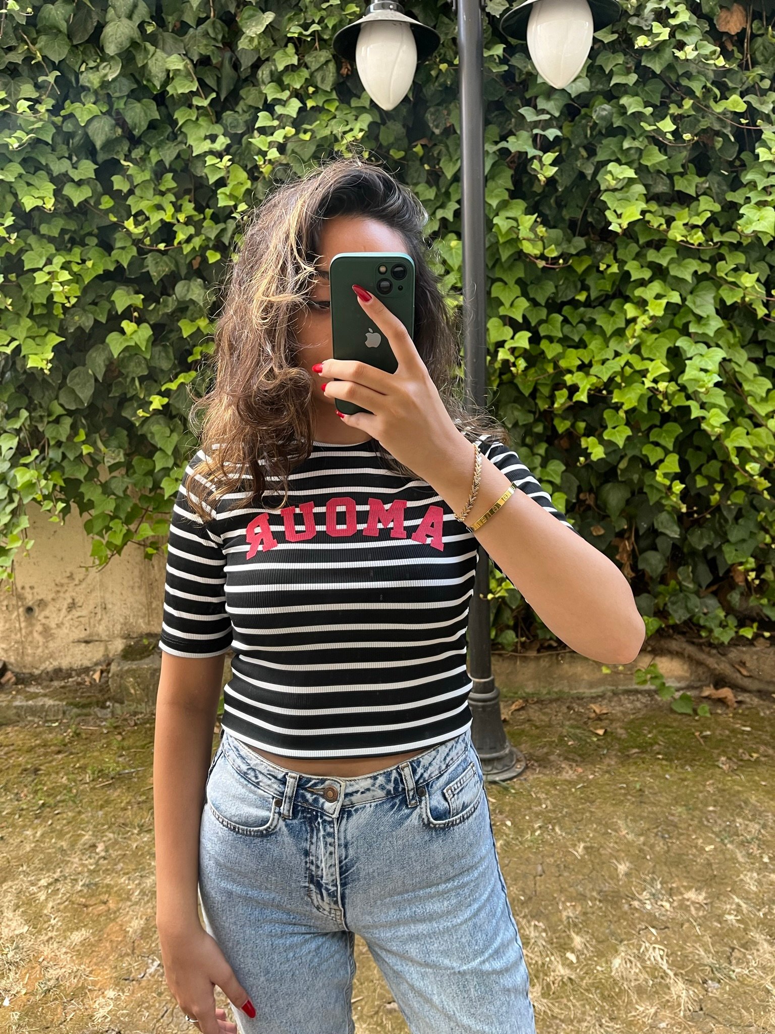 Amour Çizgili Tshirt