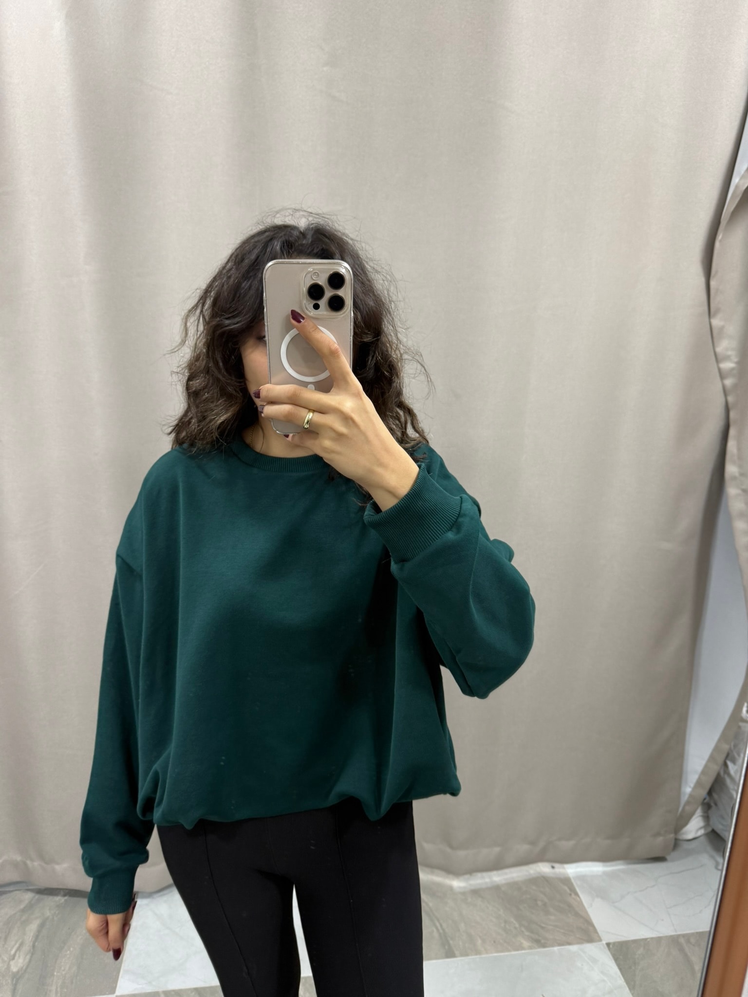 BALON MODEL SWEATSHIRT - YEŞİL