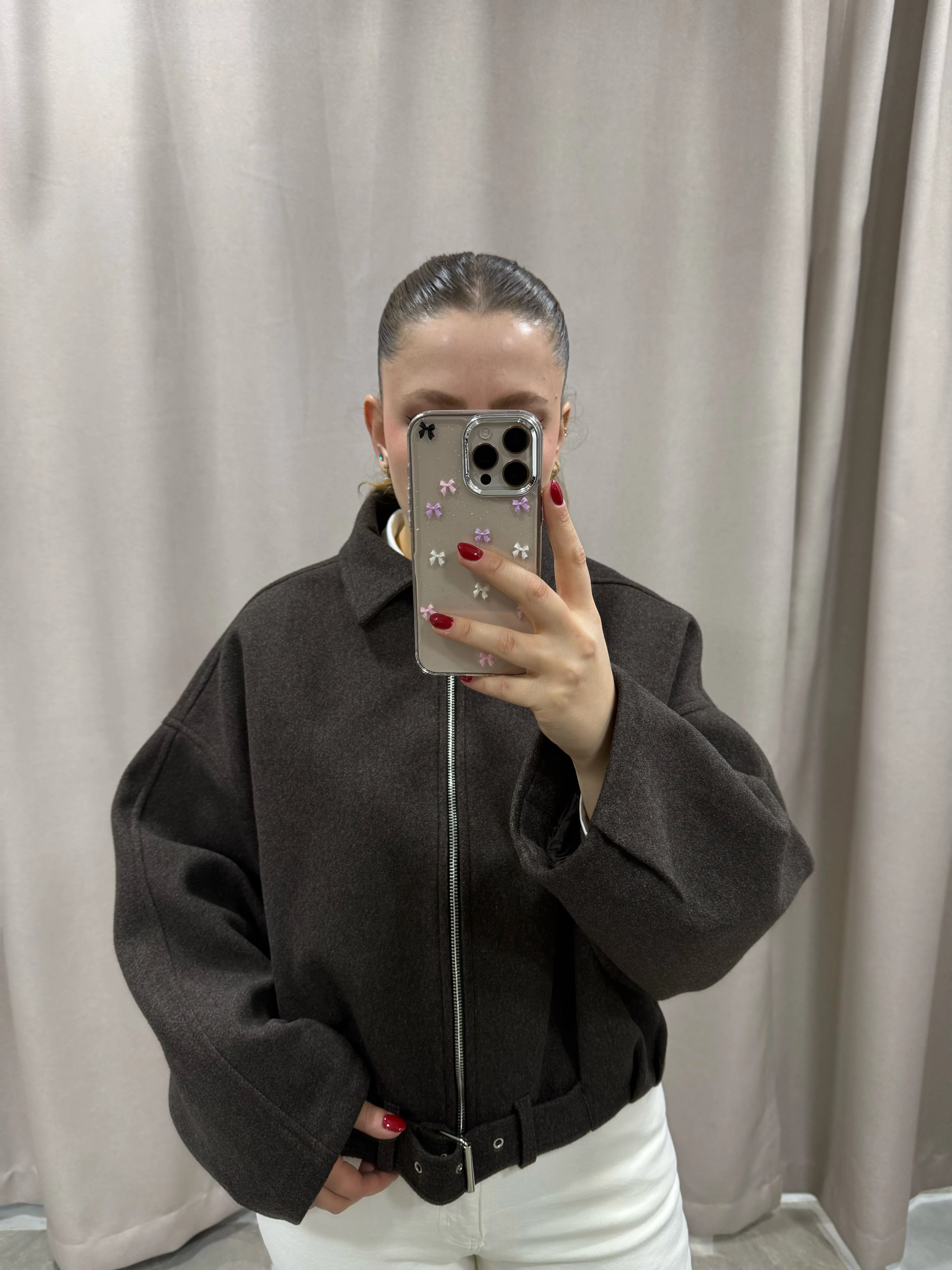 KAHVERENGİ KAŞE CEKET 