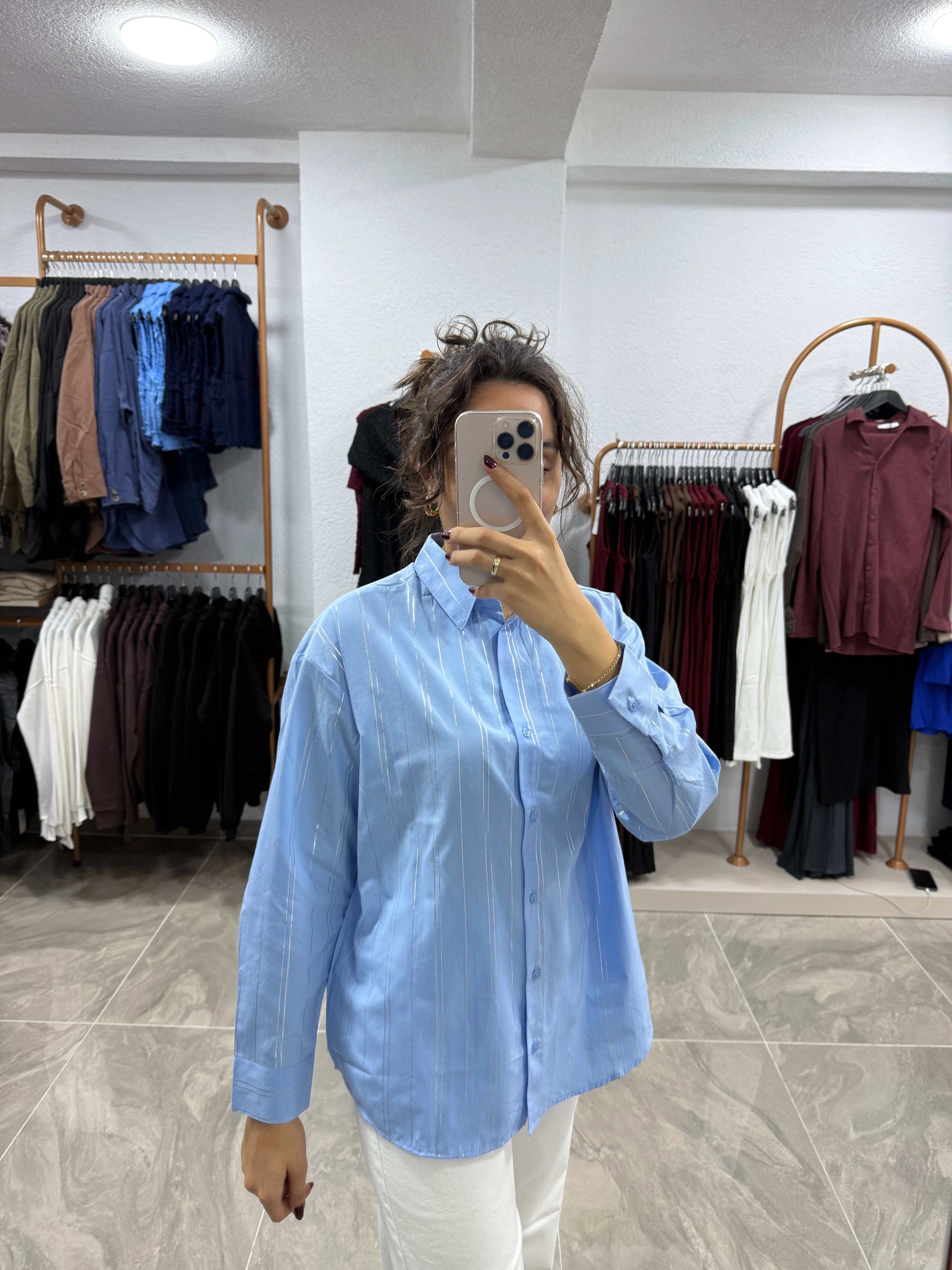 SİMLİ ÇİZGİLİ GÖMLEK