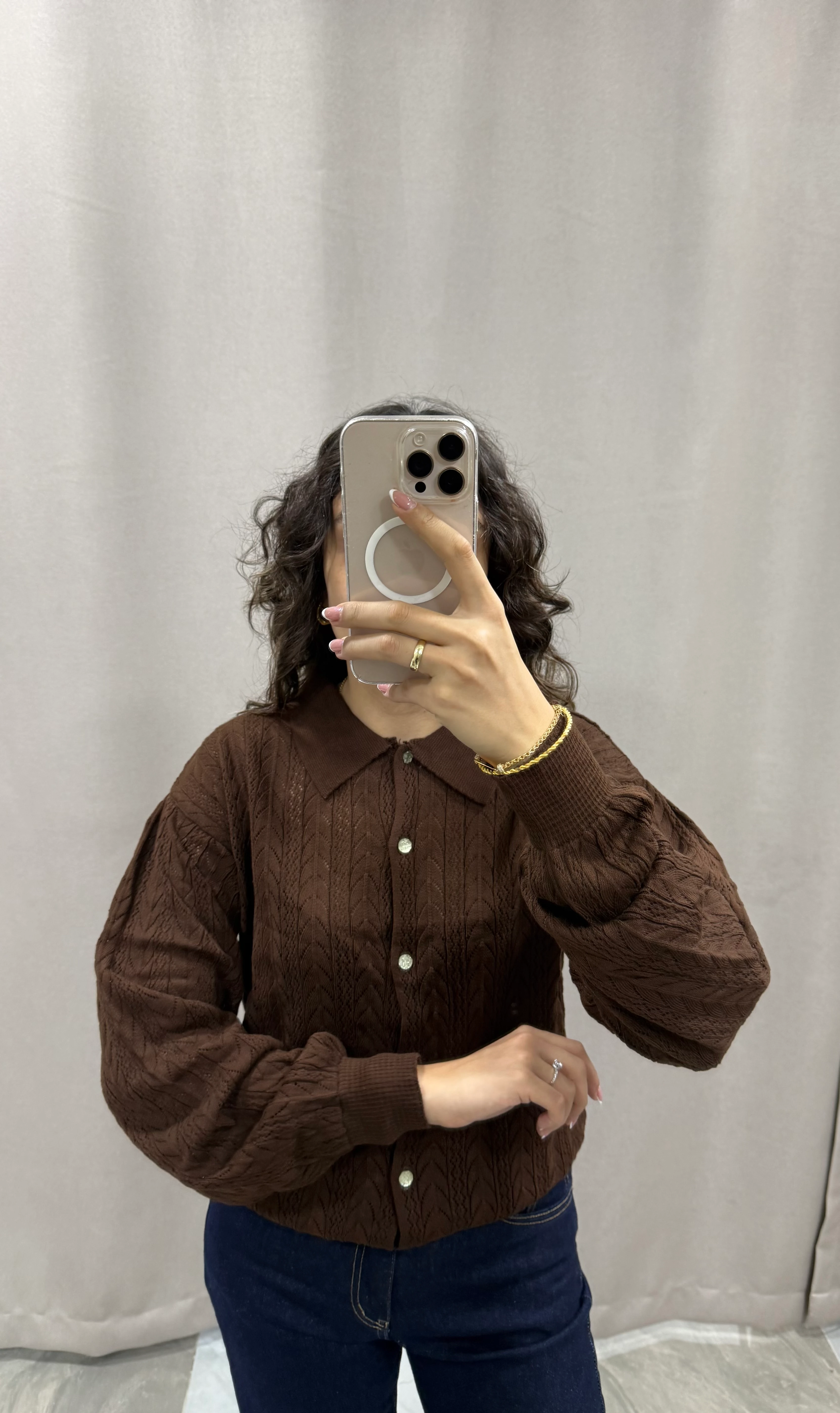 OK DESEN TRİKO HIRKA - KAHVERENGİ