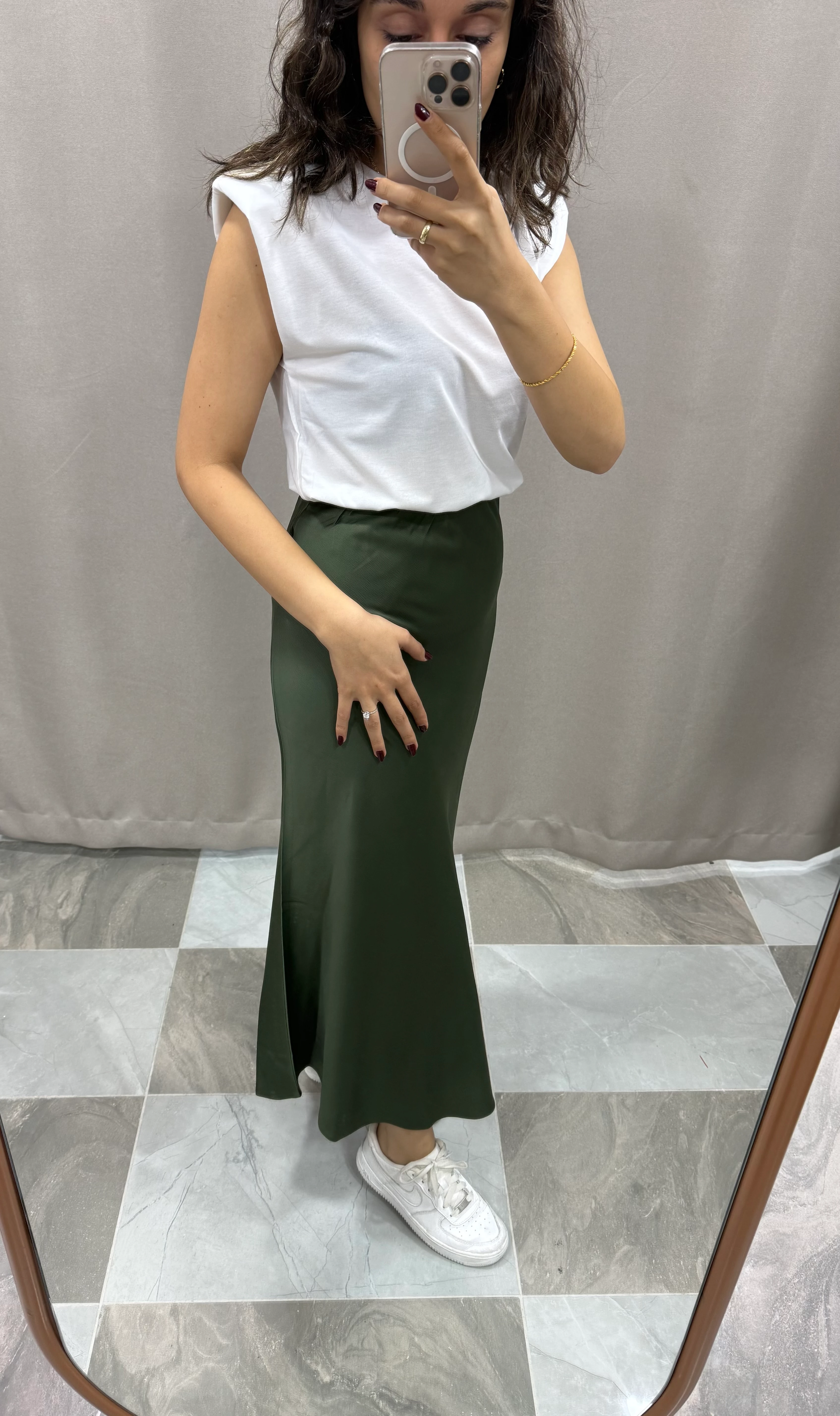 MAXI SATEN ETEK - YEŞİL