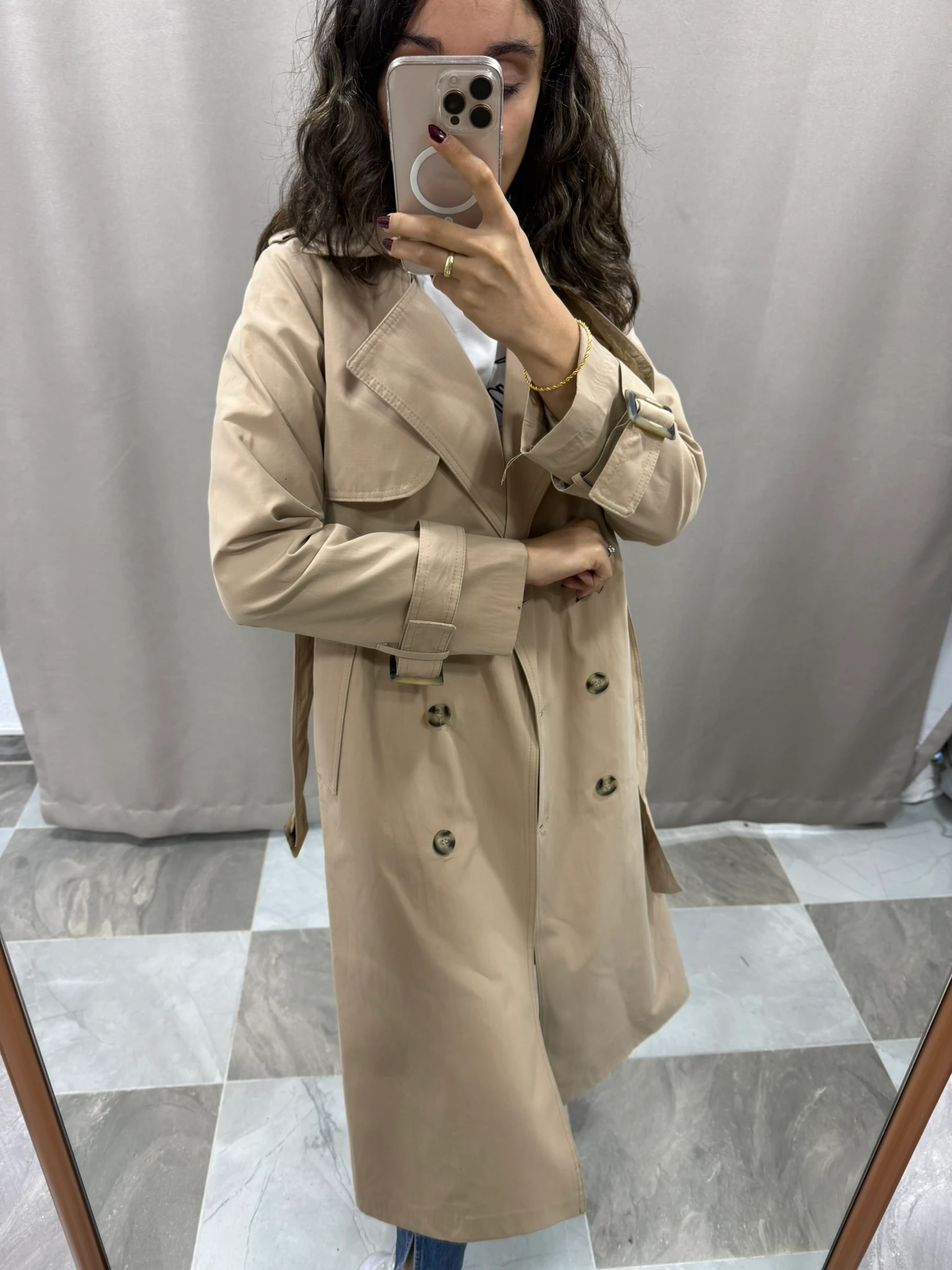 KEMERLİ PREMIUM TRENÇKOT - KAHVERENGİ