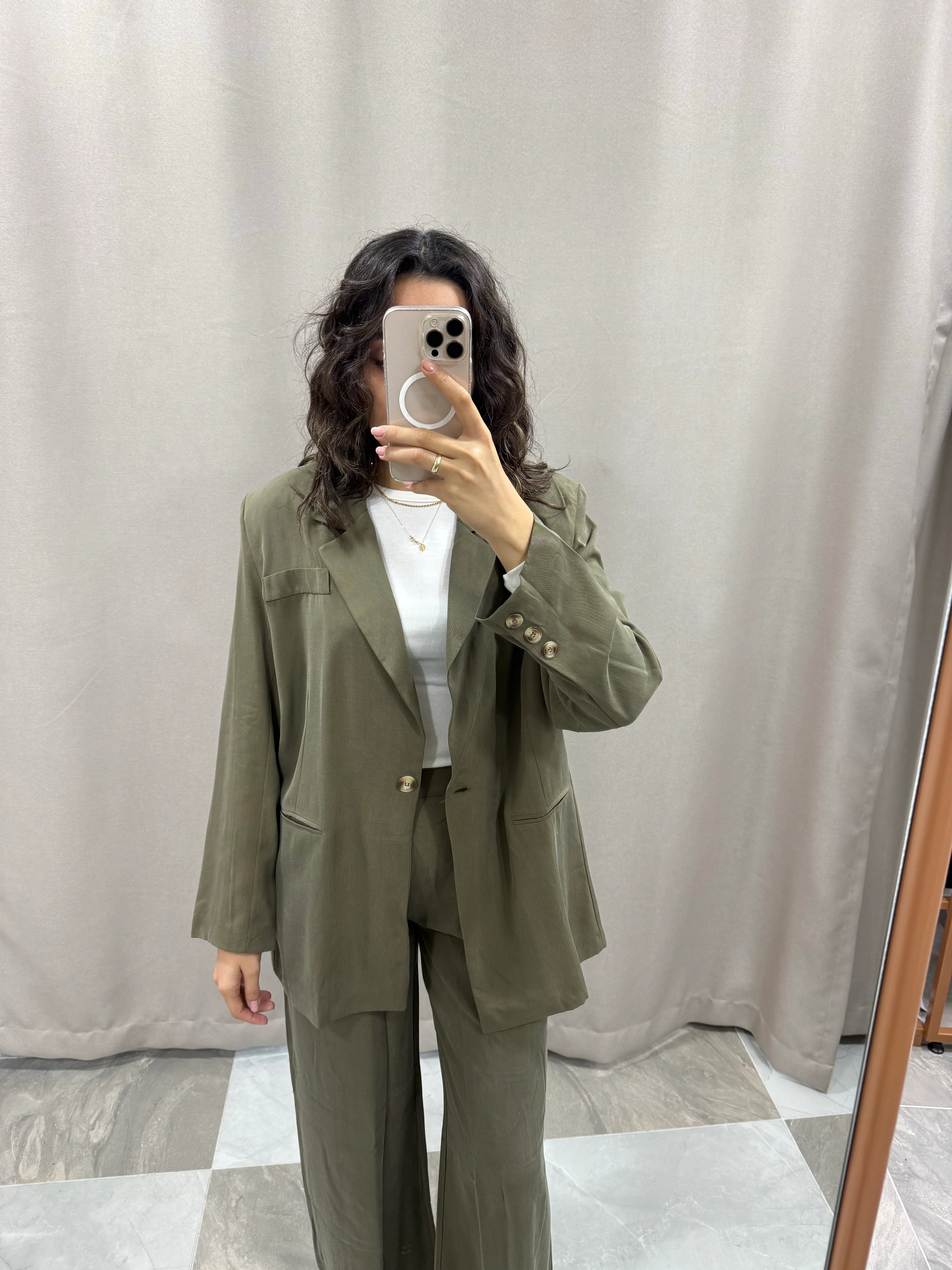 TEK DÜĞME TENSEL TAKIM  - YEŞİL