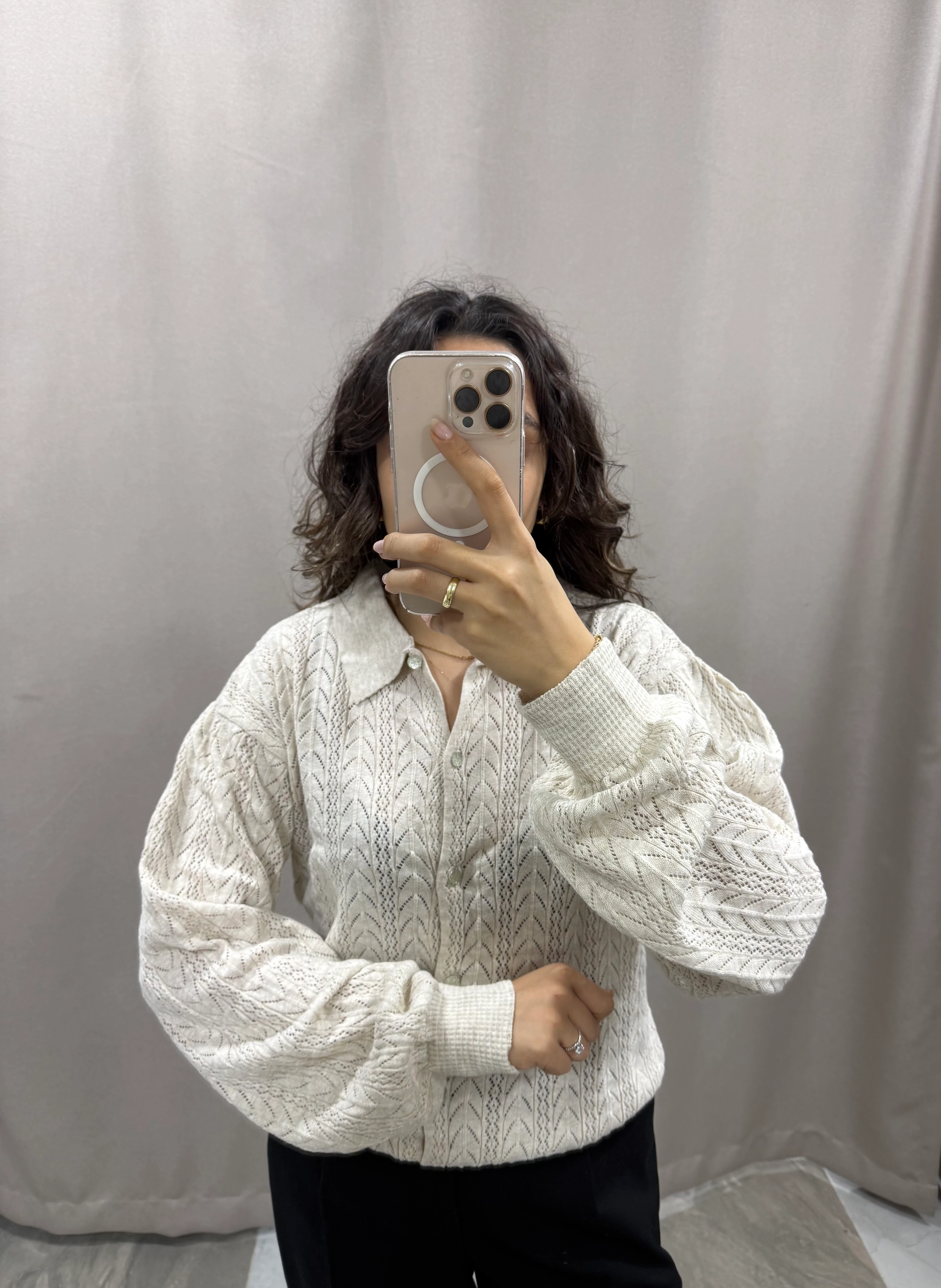 OK DESEN TRİKO HIRKA - BEJ