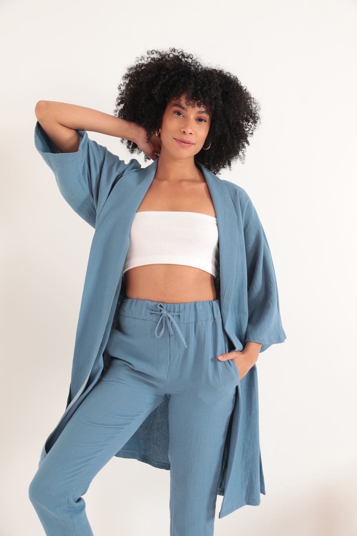 Kimono Üst - İNDİGO image