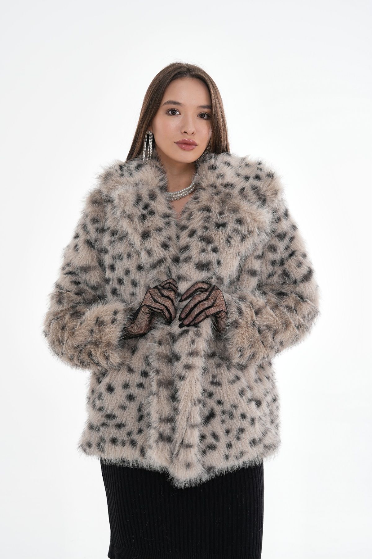 Desenli leopar ceket