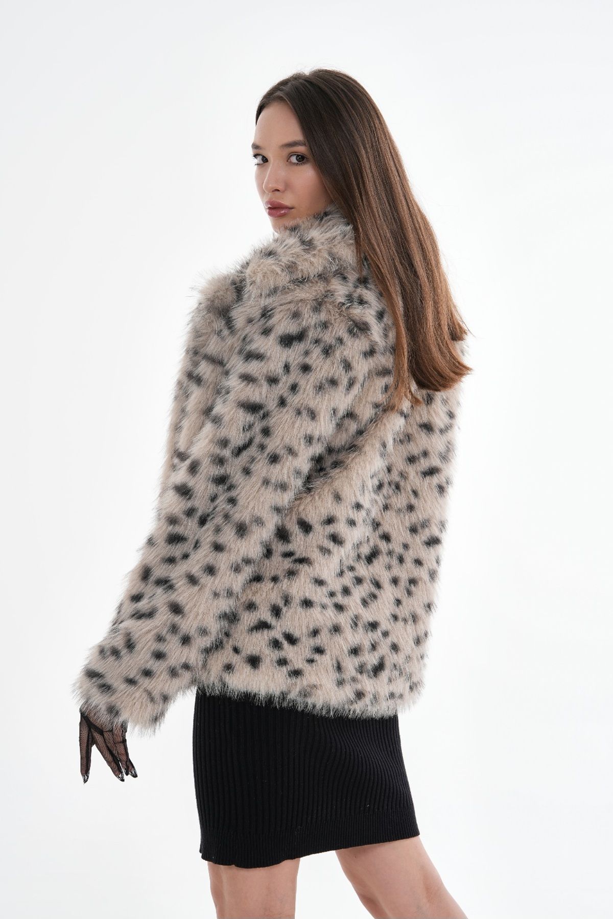 Desenli leopar ceket