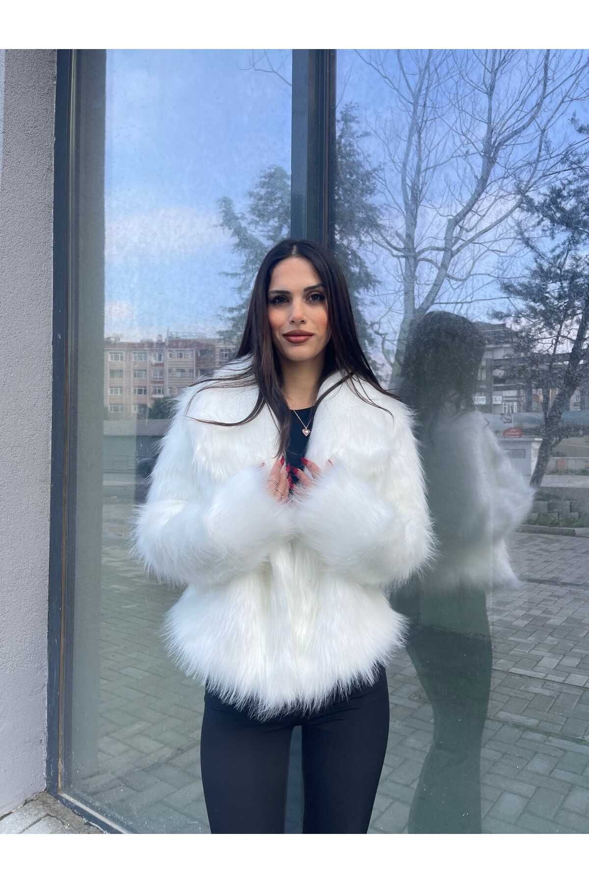 Geniş Yaka  Kürk Ceket