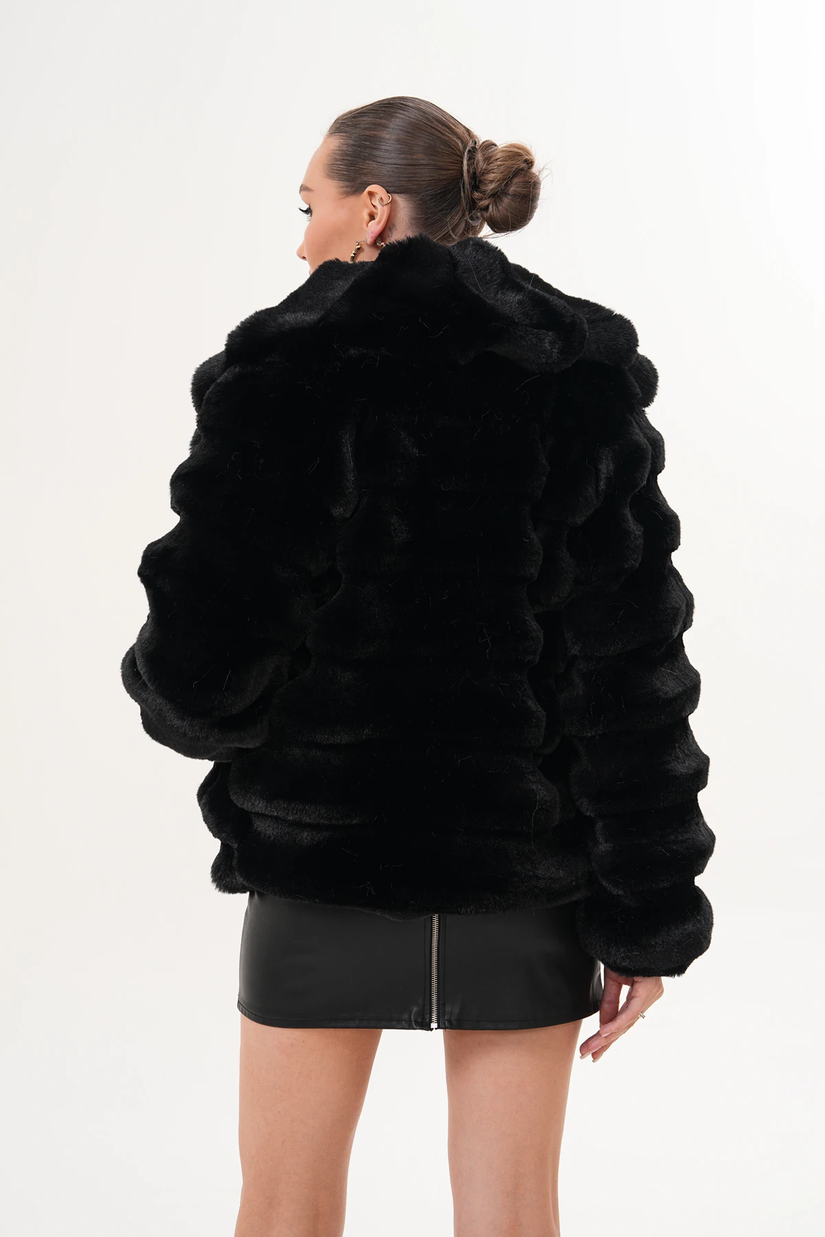 Şal Yaka Çinçila Ceket - siyah