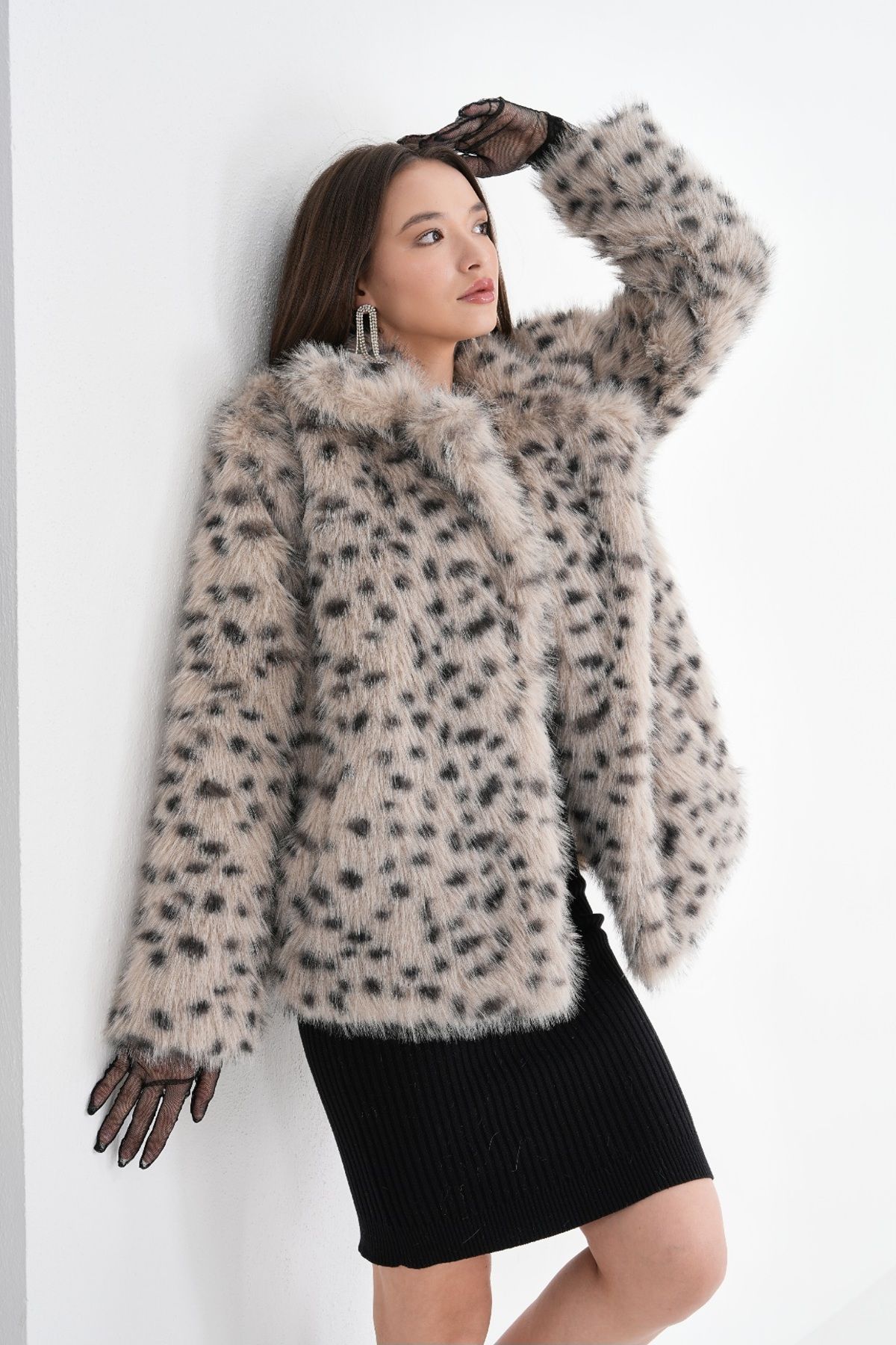 Desenli leopar ceket