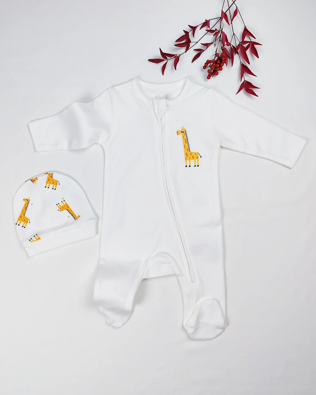 Zürafa Desenli Patikli Tulum 2'li Set