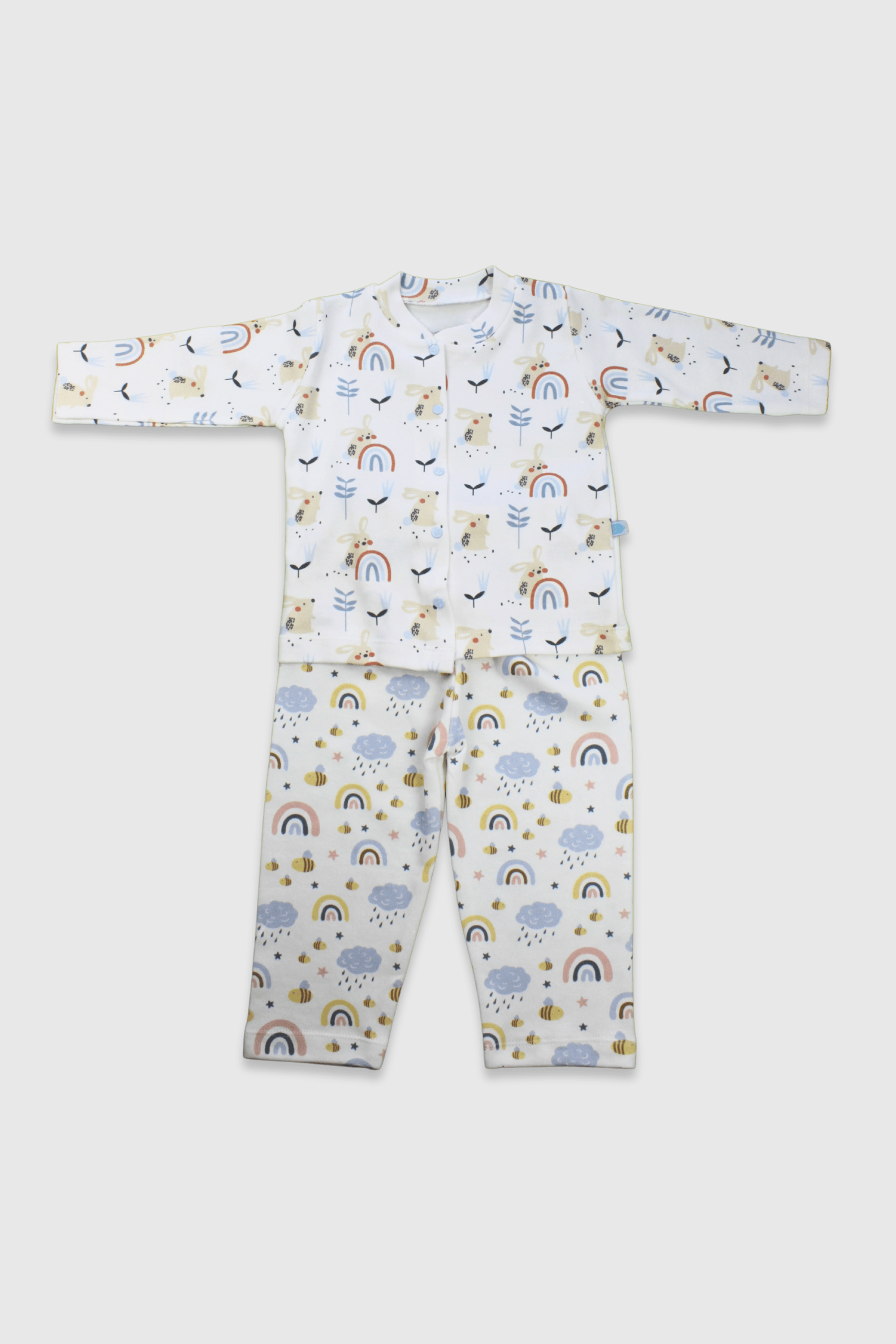 Gökkuşağı Desenli Unisex Pijama Takımı