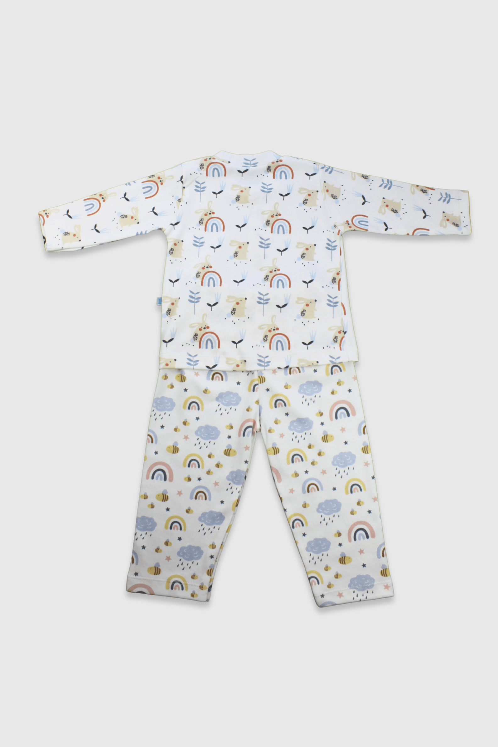 Gökkuşağı Desenli Unisex Pijama Takımı