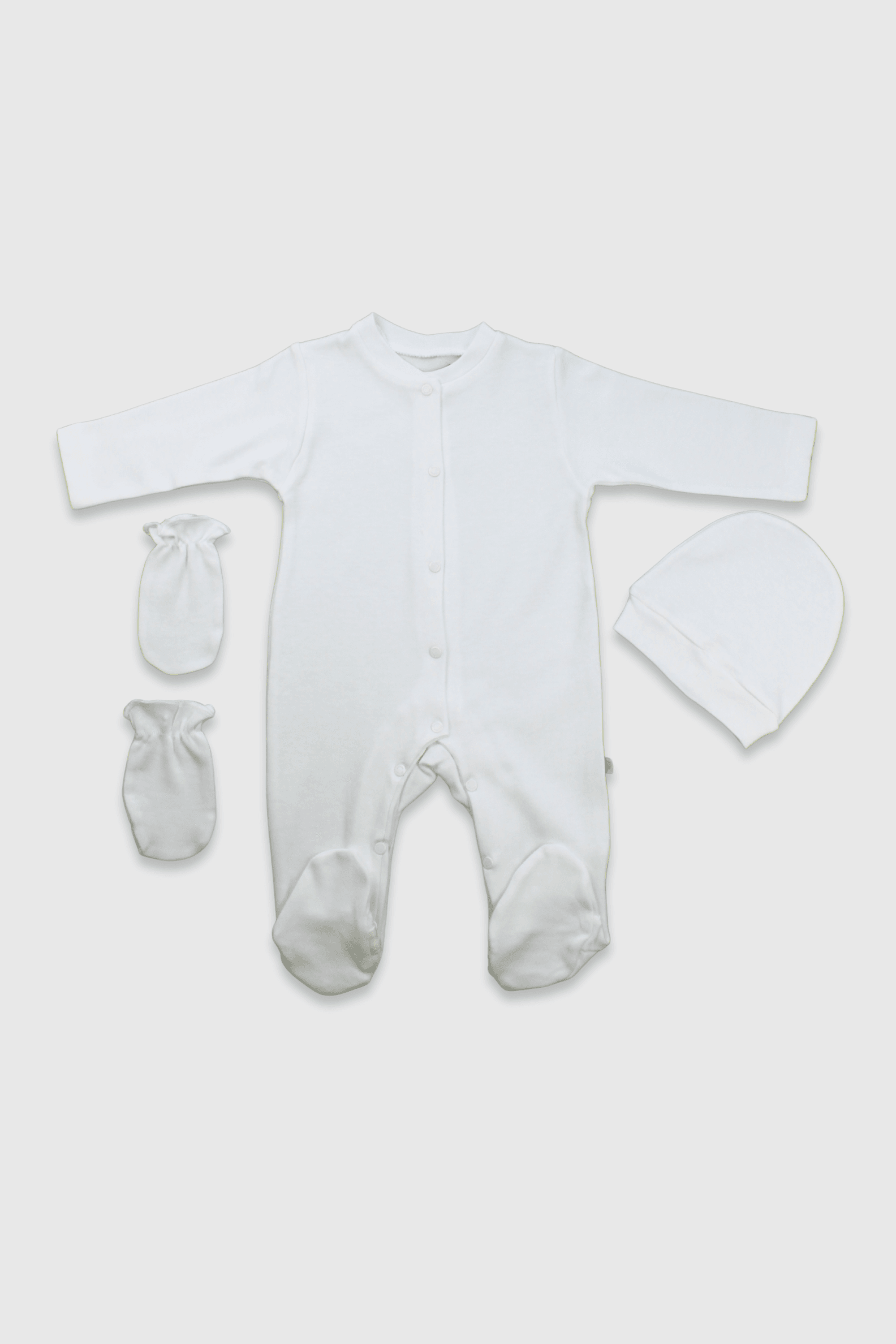 Yenidoğan Unisex Düz 3' lü Set